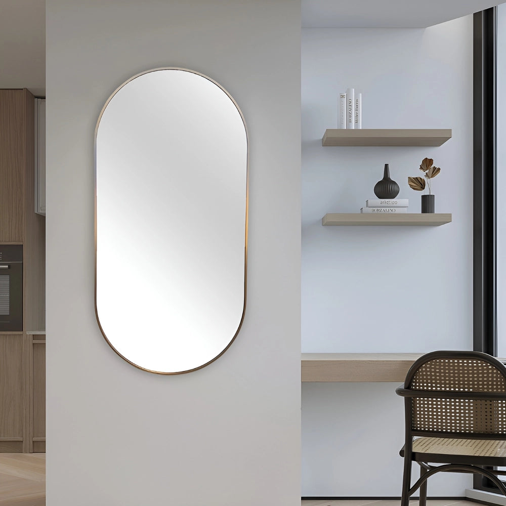 Oval Metal Mirror Mirror Interior Moderna