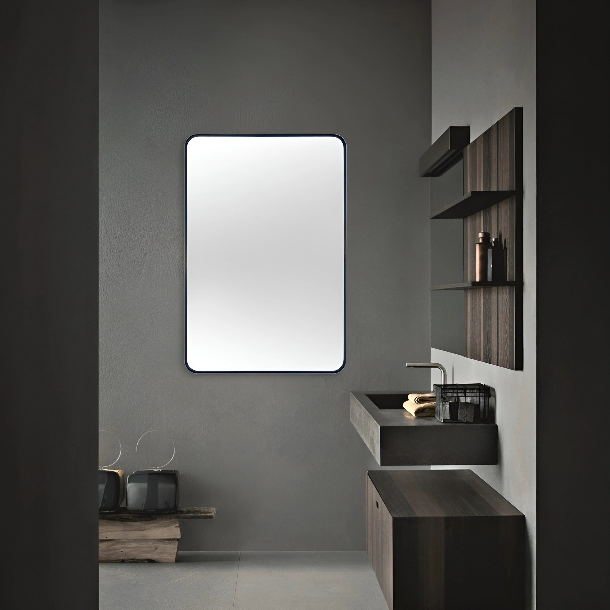 Minimalist Rectangular Mirror Mirror Interior Moderna