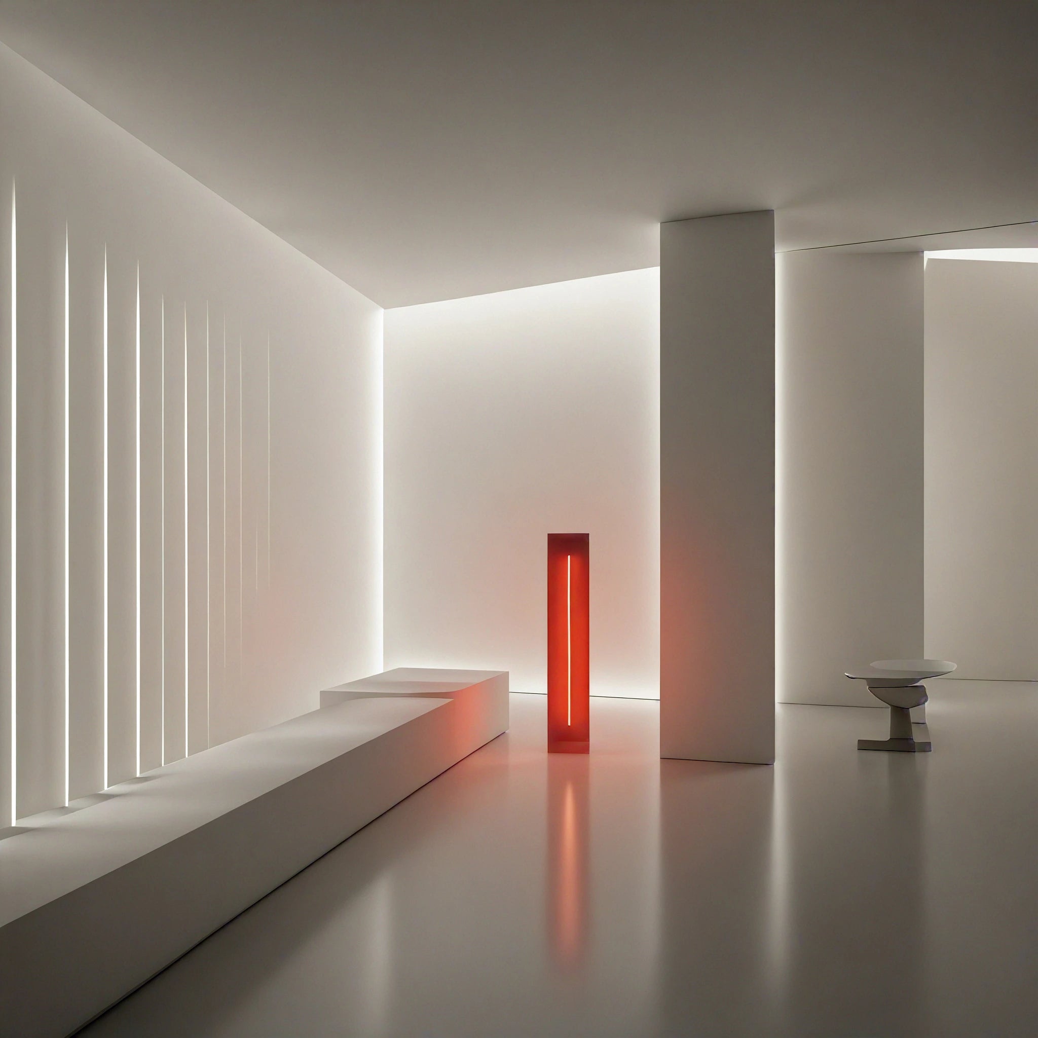 Redwood Radiance Lamp | Tall LED Strip Wooden Lamp Lamp Interior Moderna