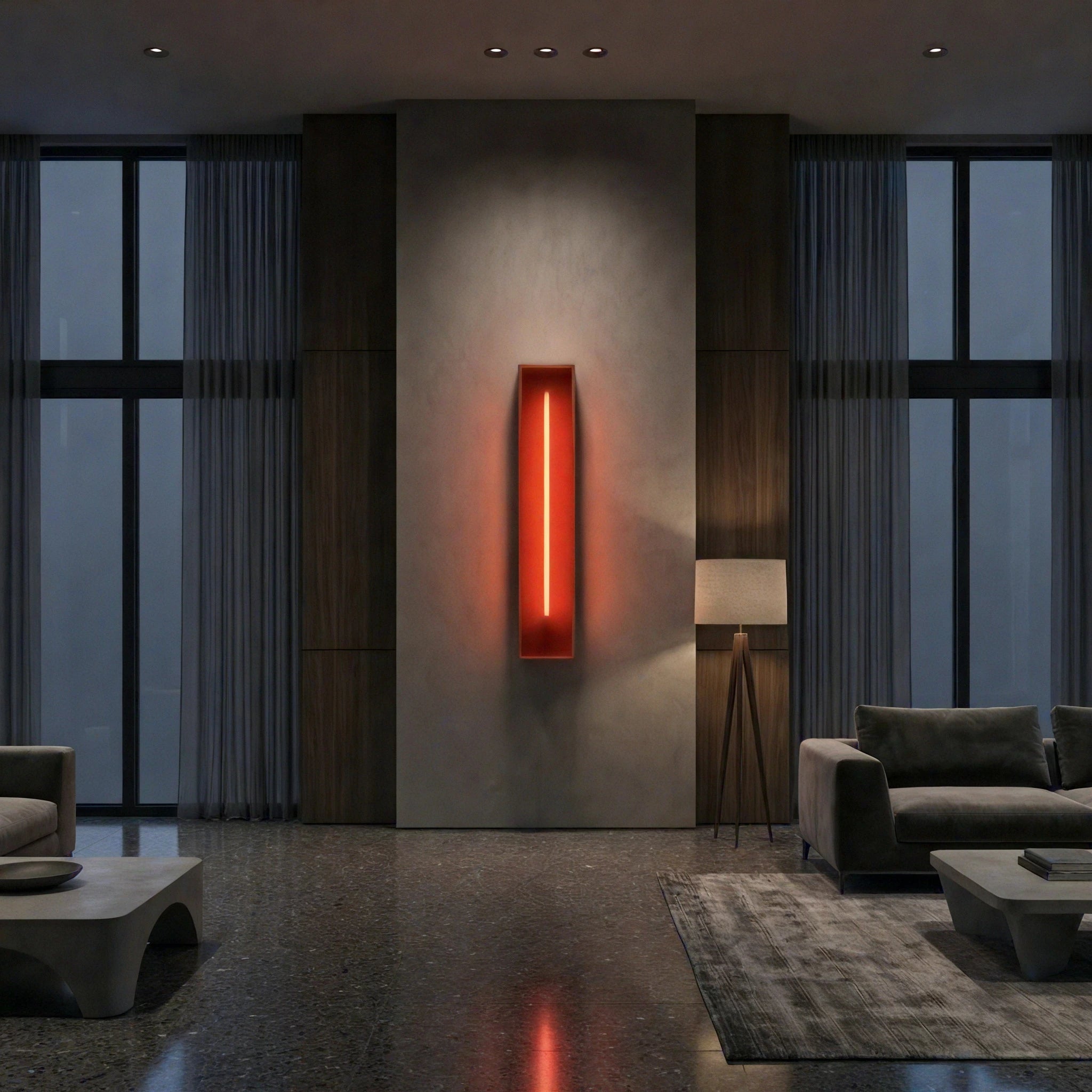 Redwood Radiance Lamp | Tall LED Strip Wooden Lamp