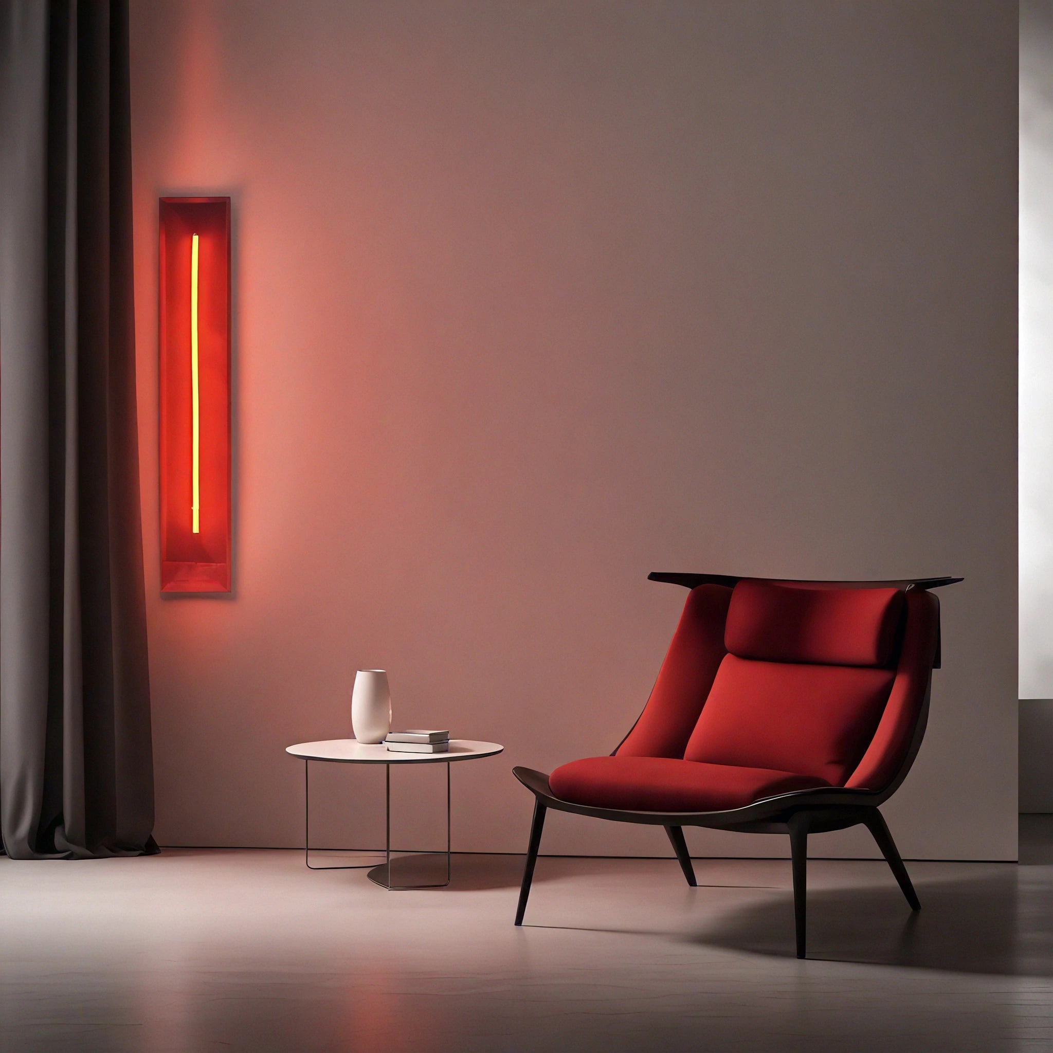Redwood Radiance Lamp | Tall LED Strip Wooden Lamp Lamp Interior Moderna