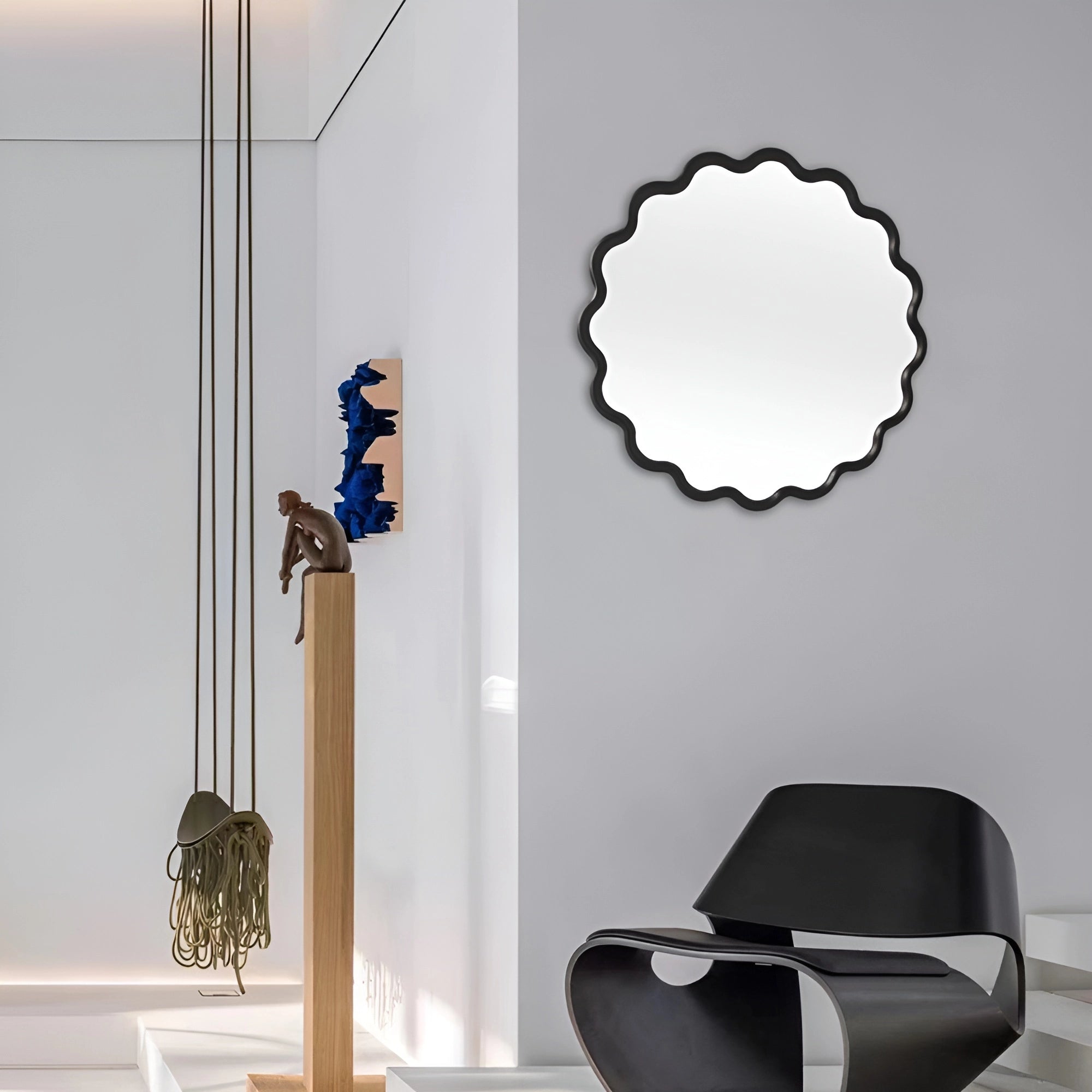 Round Wave Mirror Mirror Interior Moderna