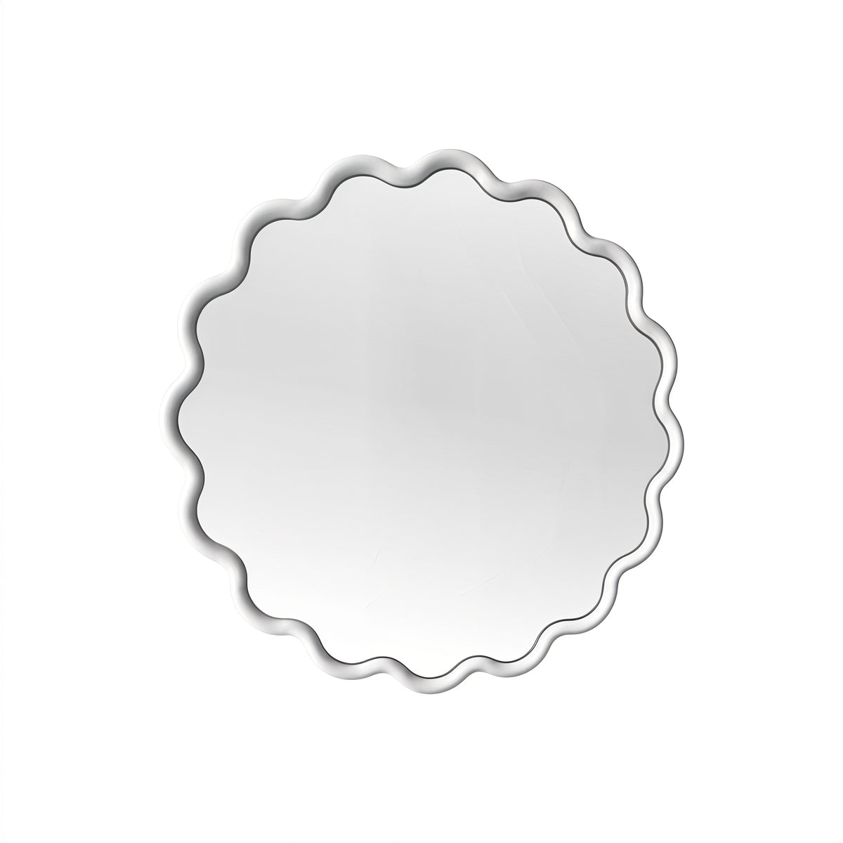 Round Wave Mirror Mirror Interior Moderna White