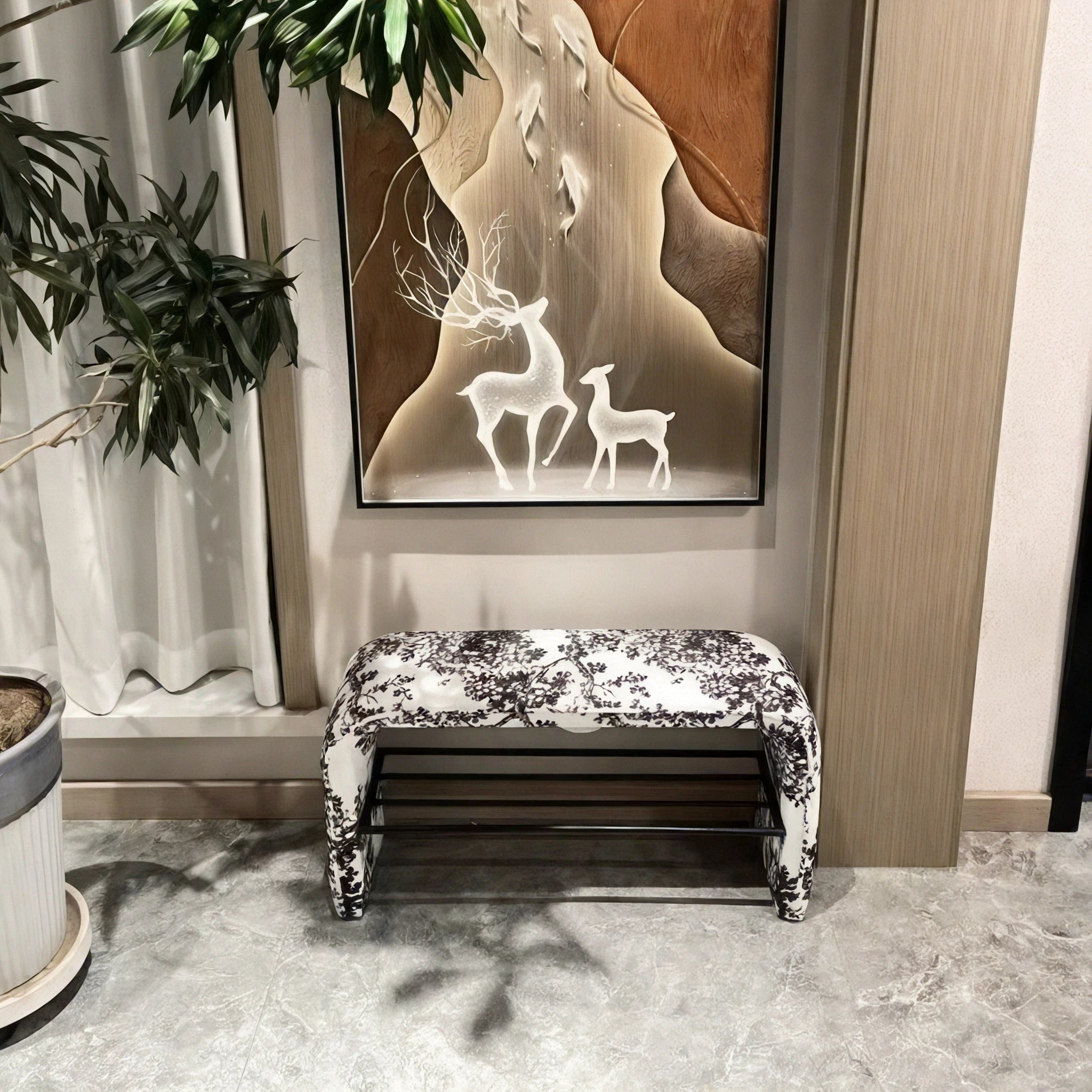 Sylvan Noir Entry Bench Chair Interior Moderna