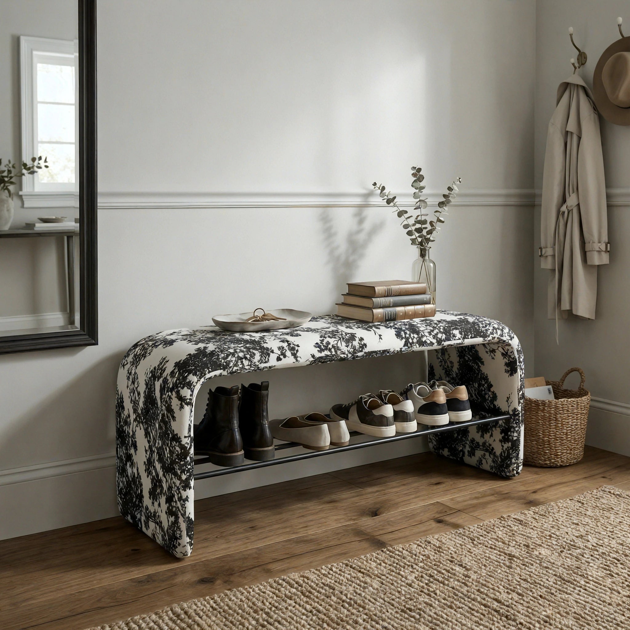 Sylvan Noir Entry Bench Chair Interior Moderna