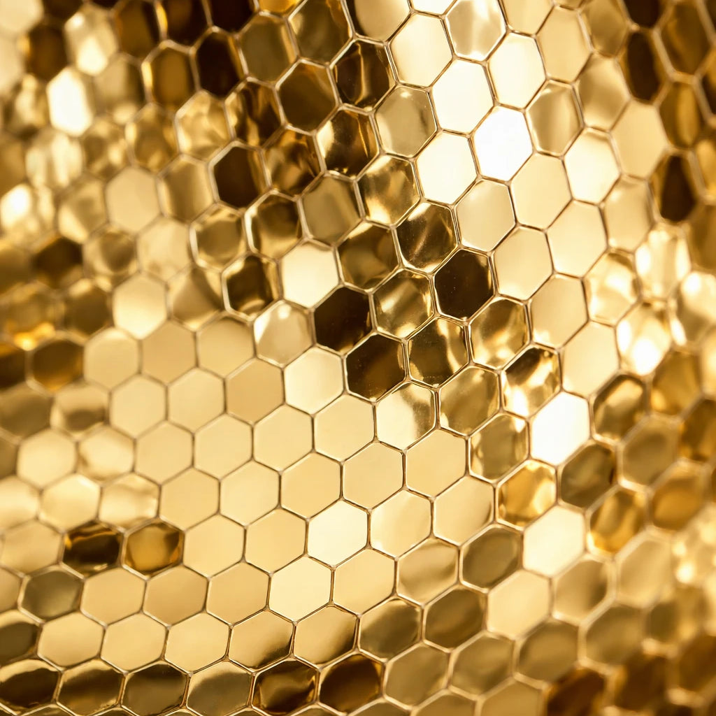 Concave Hex | Gold Wall Art Interior Moderna