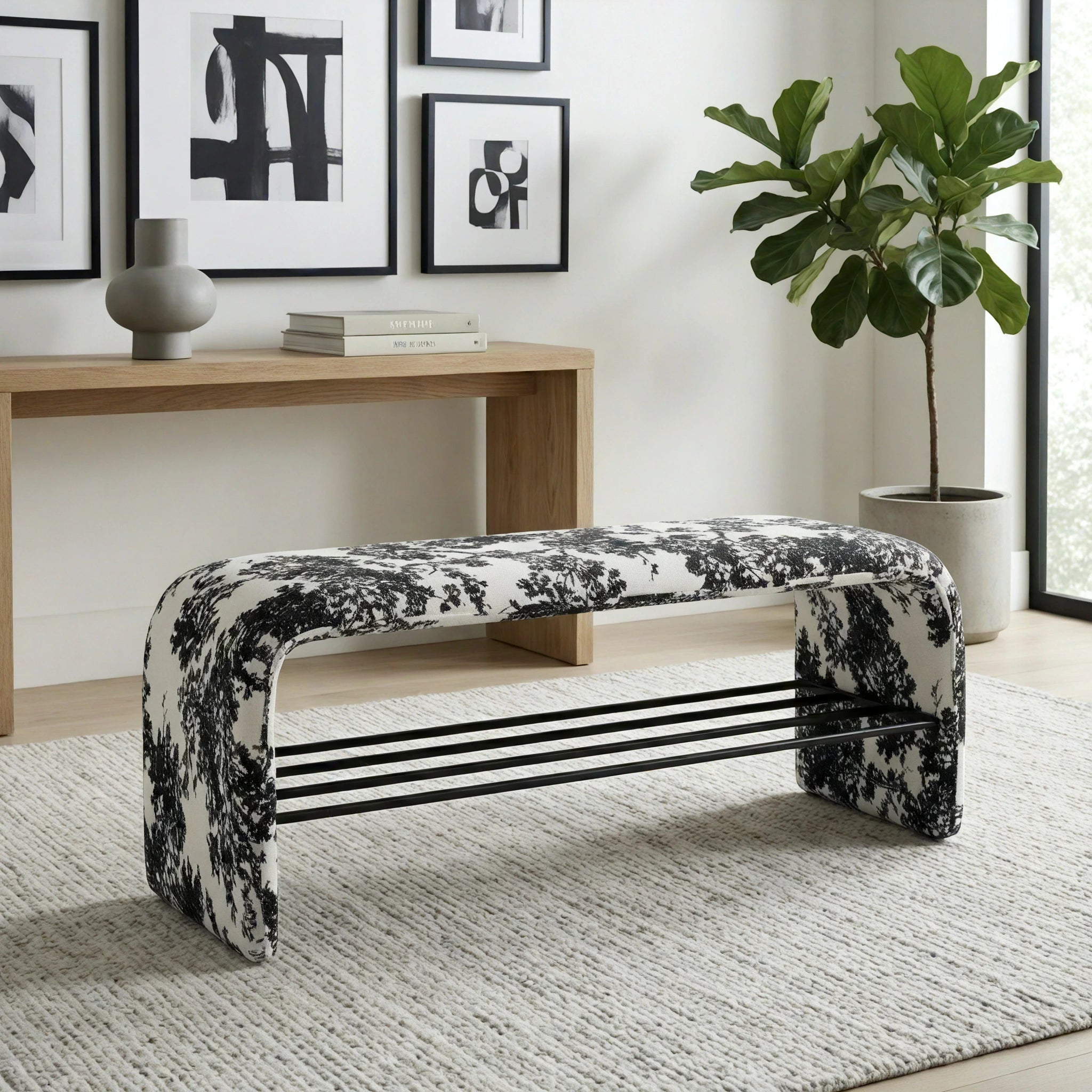 Sylvan Noir Entry Bench Chair Interior Moderna
