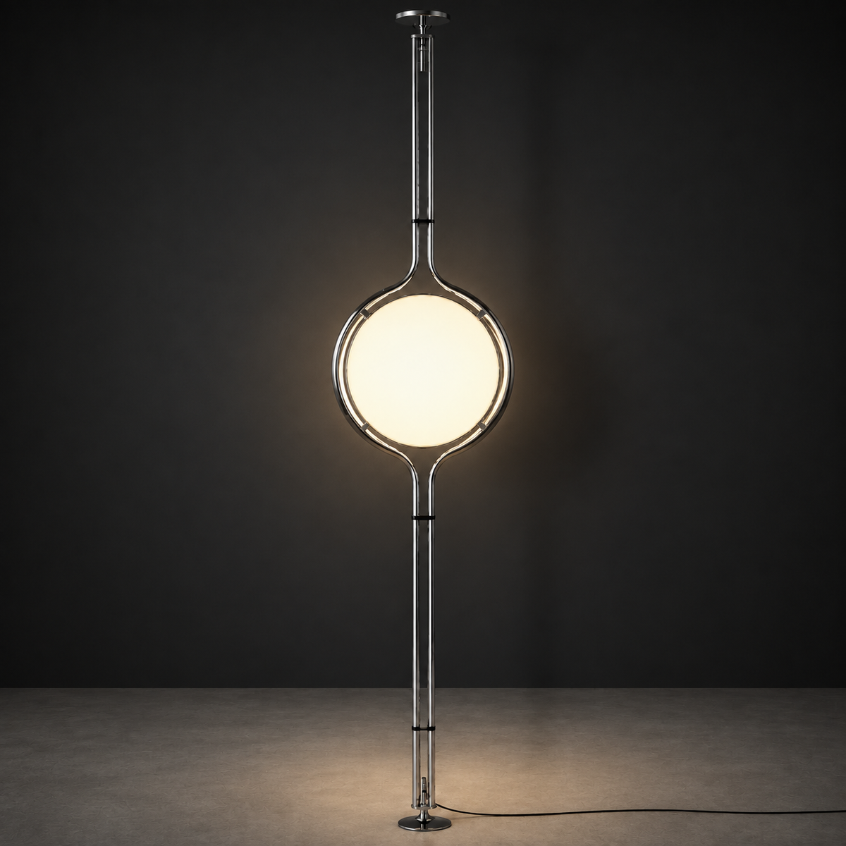 Solus Floor to Ceiling Lamp Lamp Interior Moderna Chrome Silver New