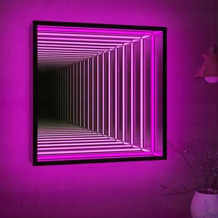 Square Infinity Mirror Mirror Interior Moderna