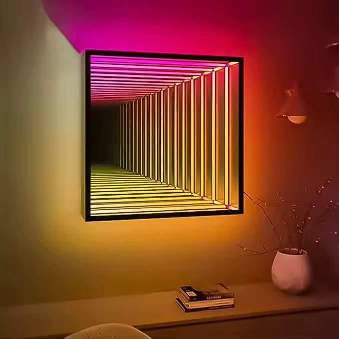 Square Infinity Mirror Mirror Interior Moderna