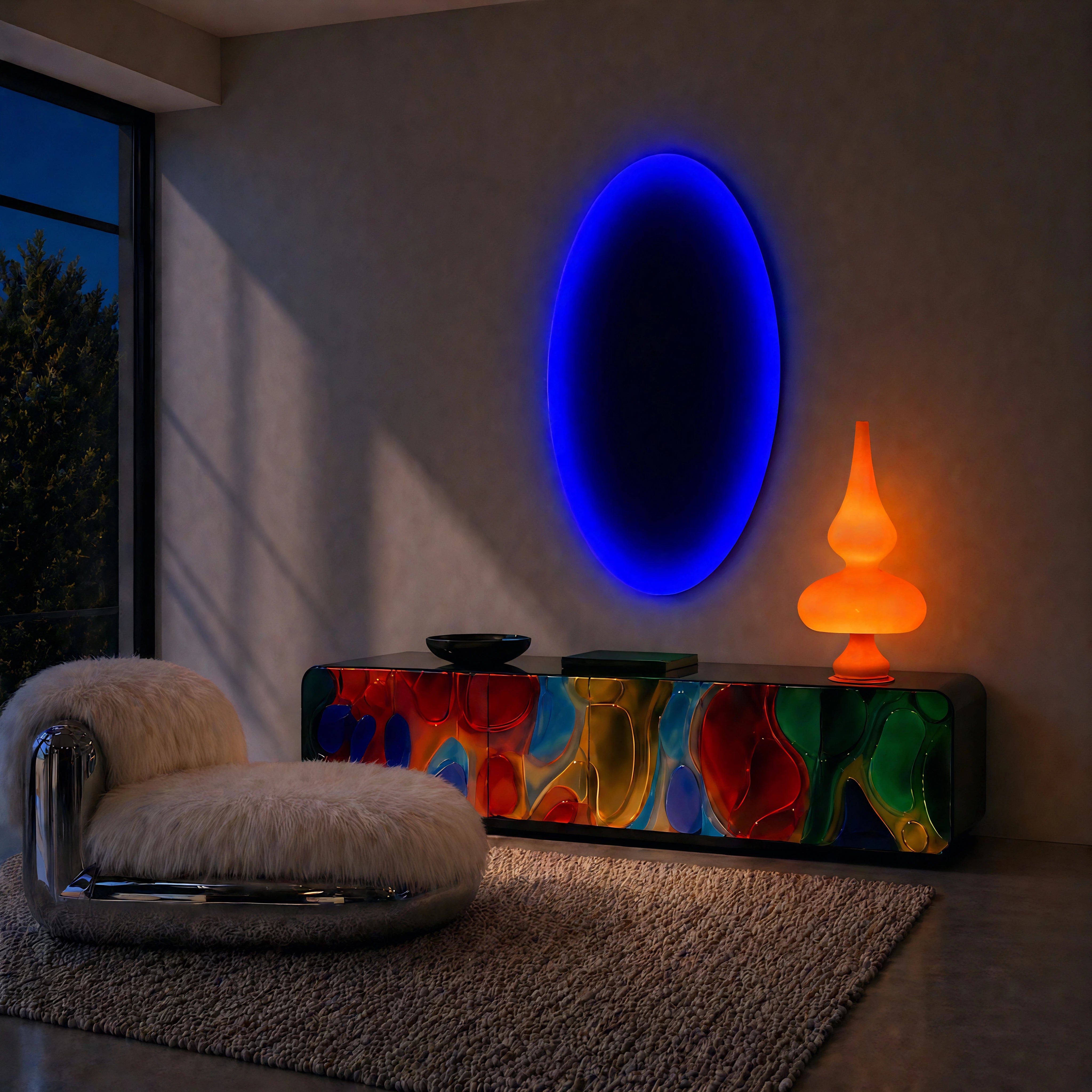Threshold of Maybe | Cobalt Void Wall Art Interior Moderna