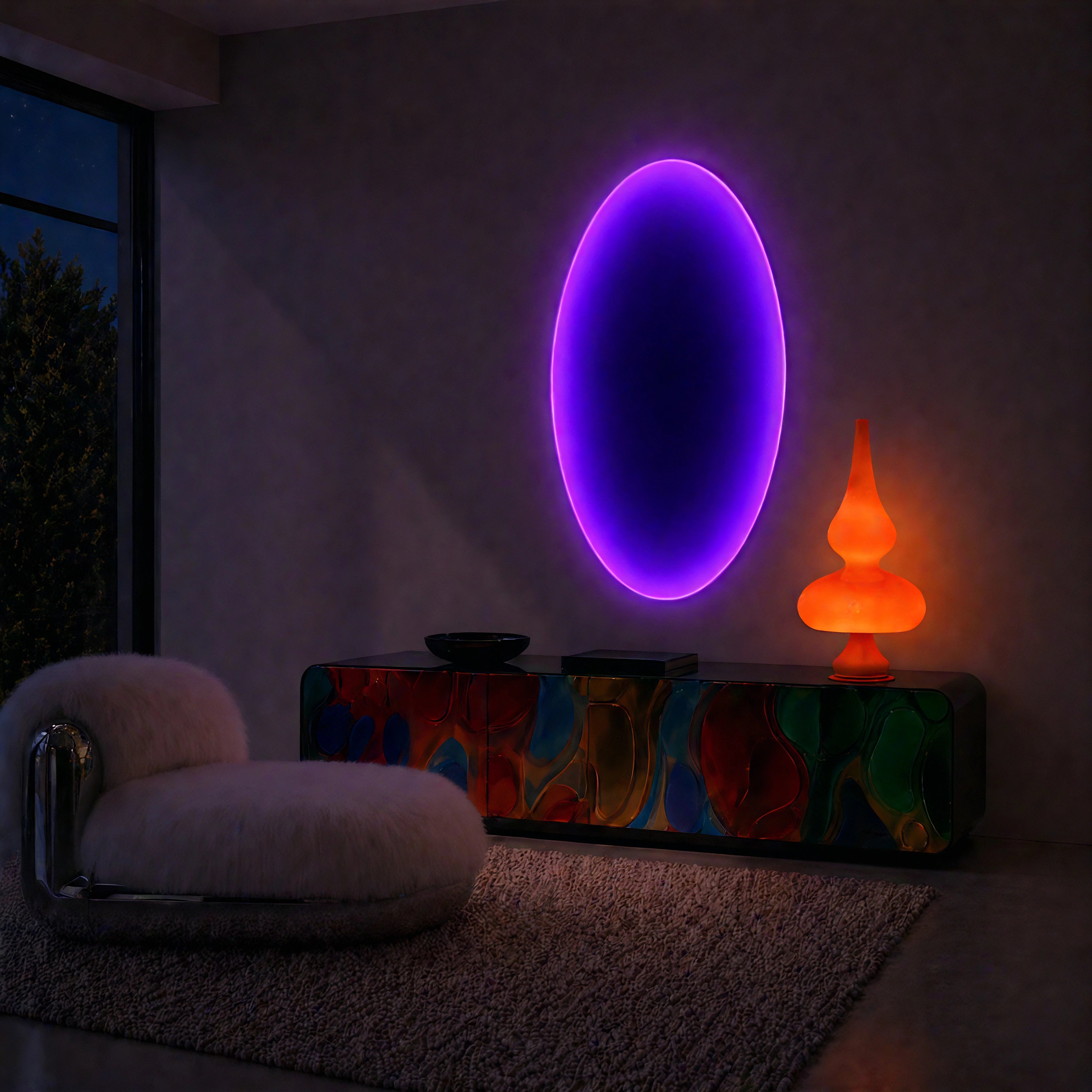Threshold of Maybe | Dusk Magenta Wall Art Interior Moderna