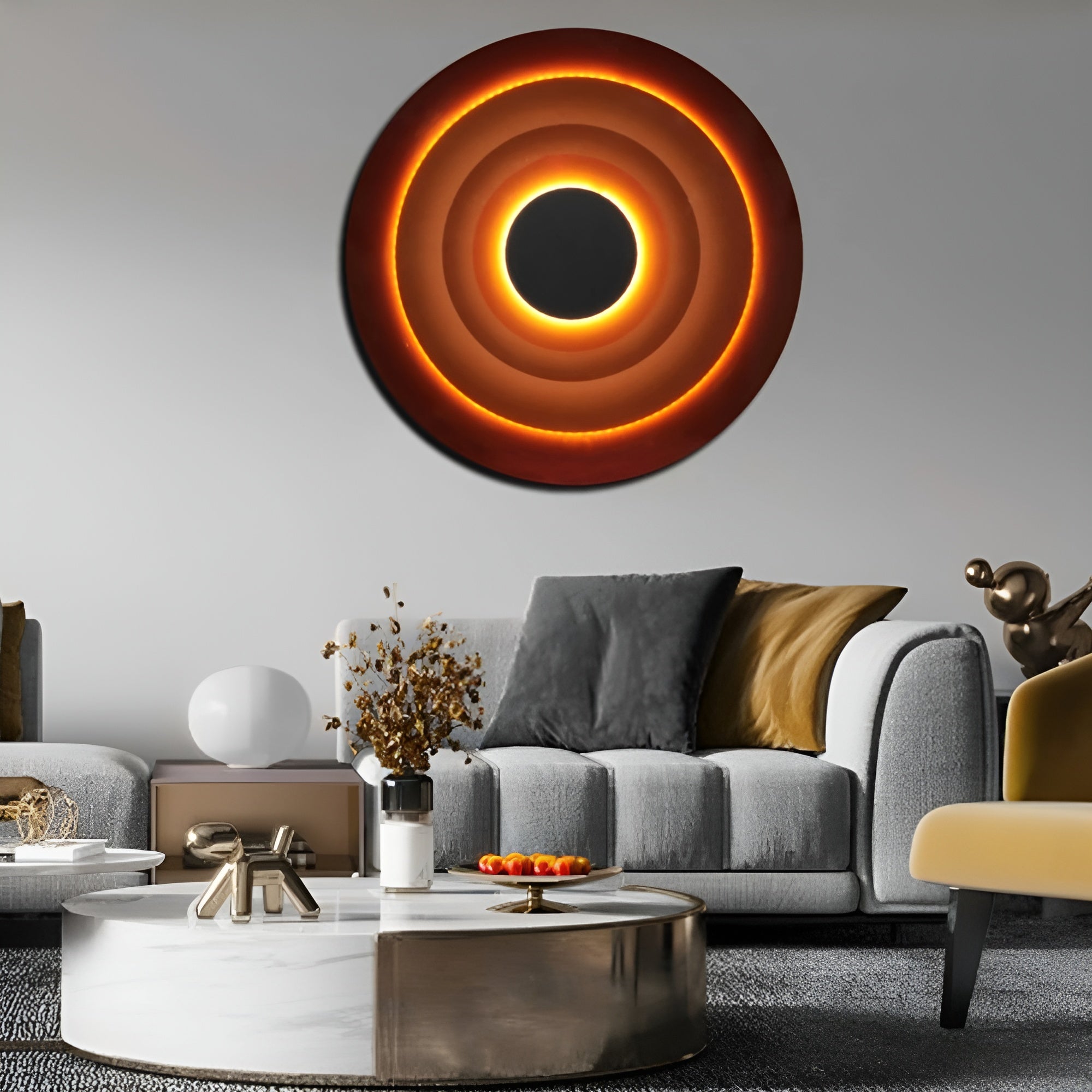 Triple Eclipse Radiance Wall Art Interior Moderna