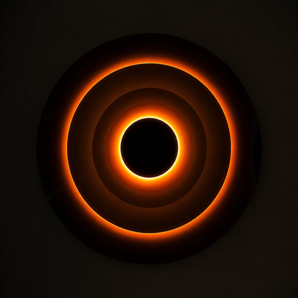 Triple Eclipse Radiance | Ember Halo Wall Art Interior Moderna
