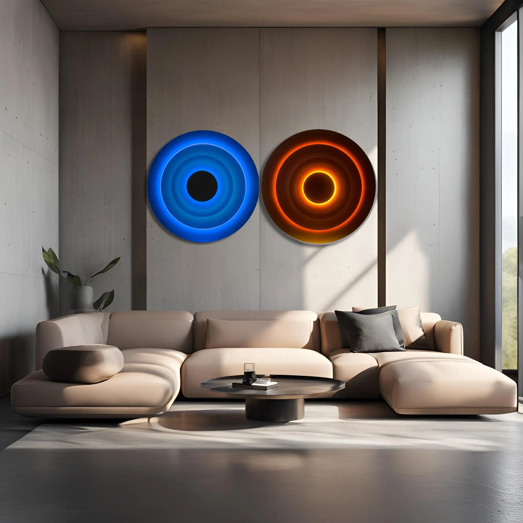 Triple Eclipse Radiance Wall Art Interior Moderna