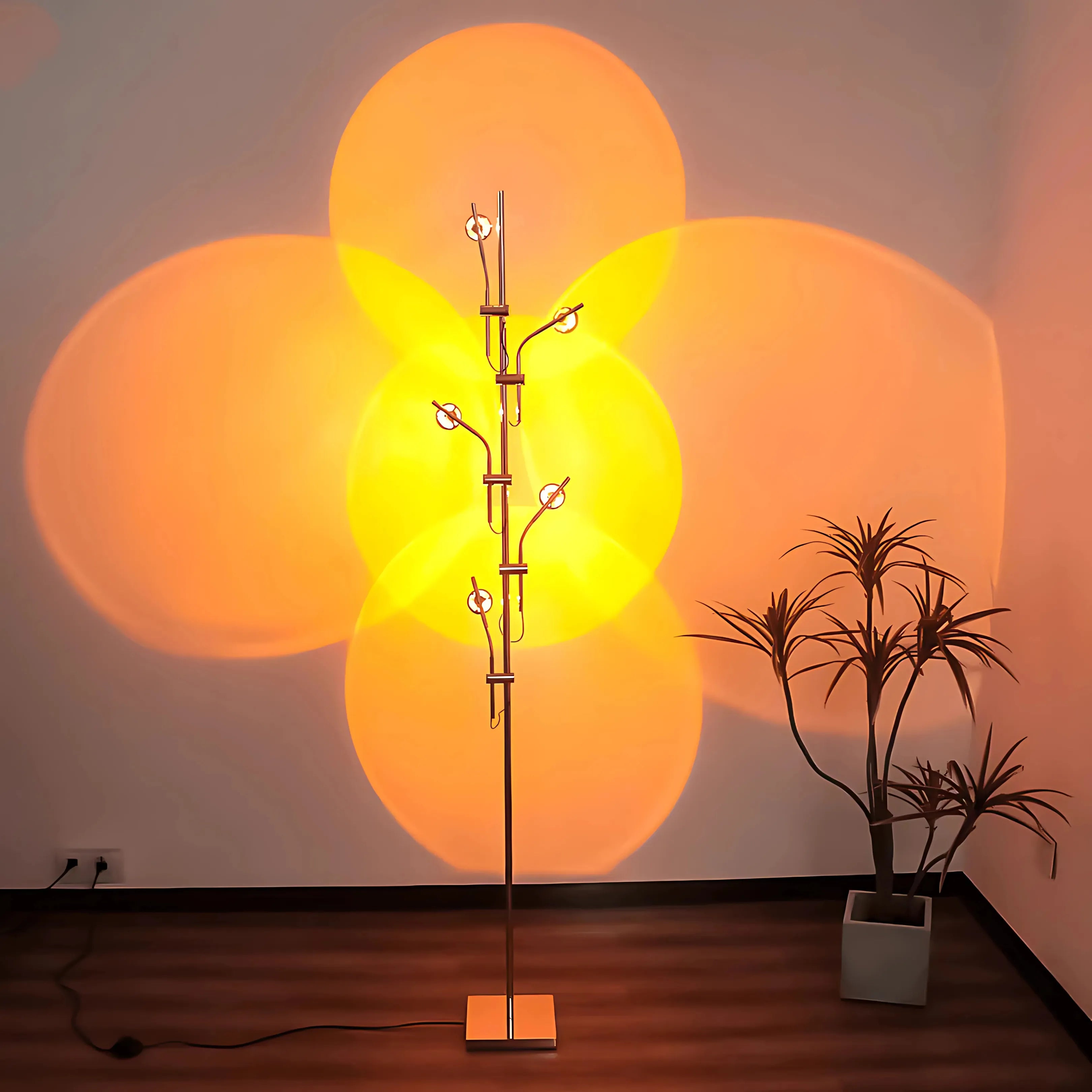 Wa Wa Floor Lamp Lamp Interior Moderna Orange