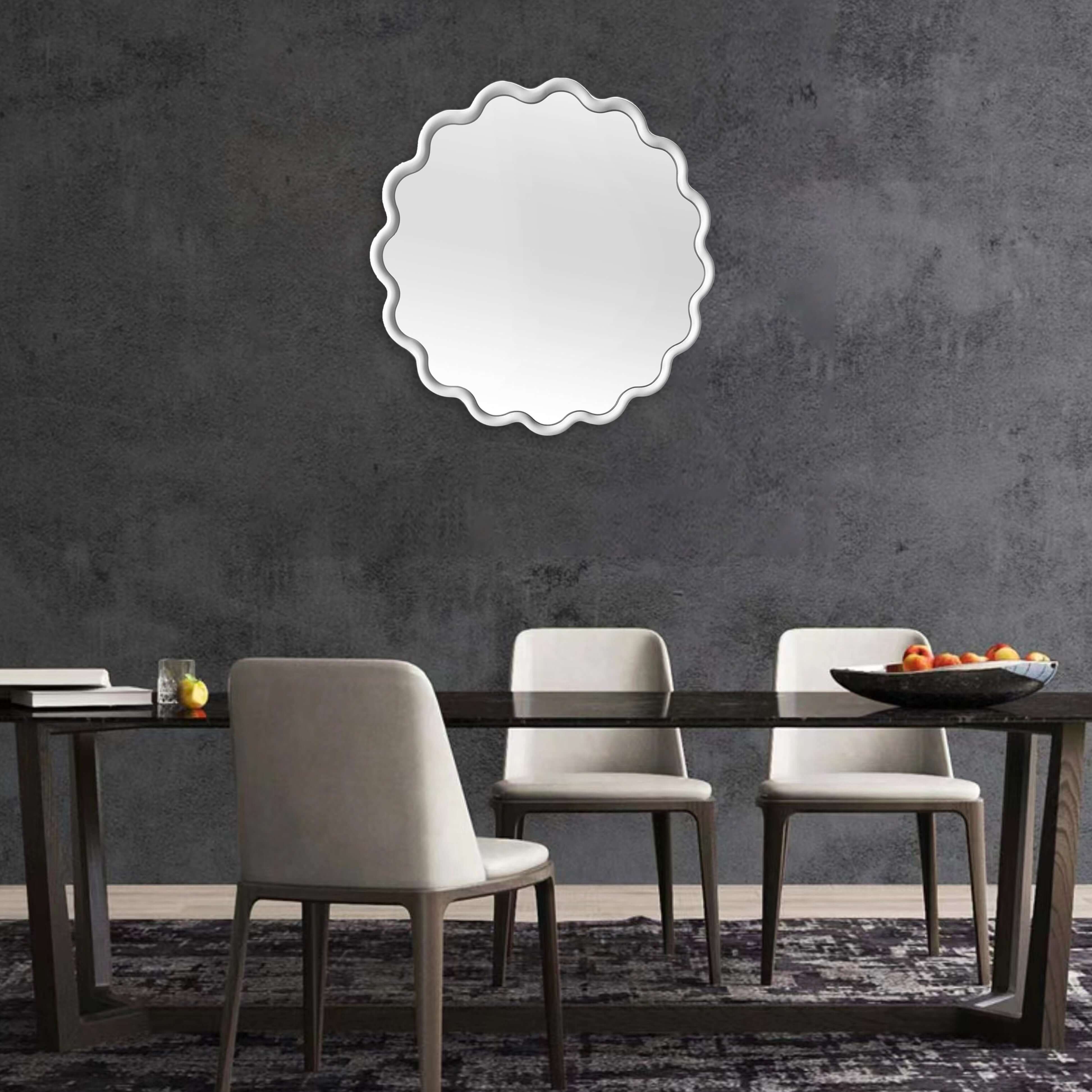 Round Wave Mirror Mirror Interior Moderna   