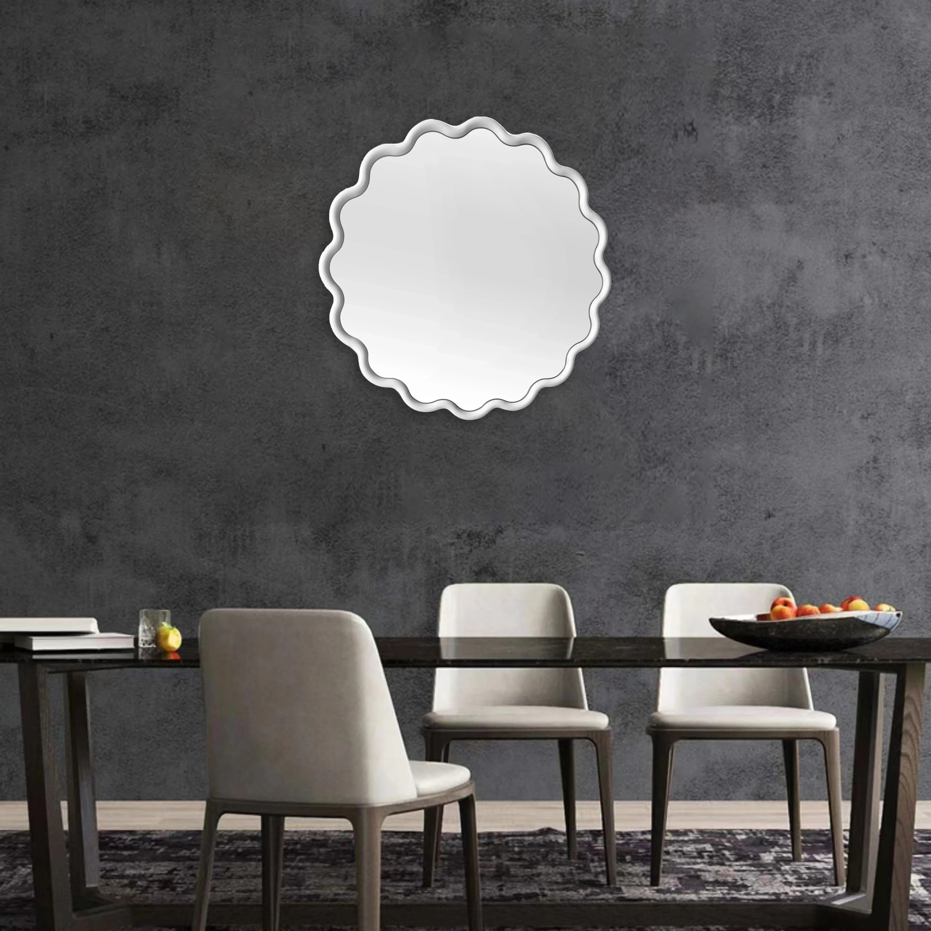 Round Wave Mirror Mirror Interior Moderna