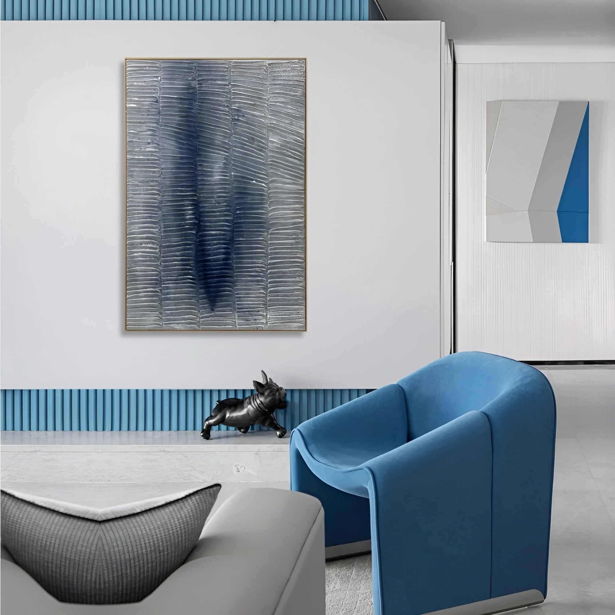 Whitewash Waves Wall Art Interior Moderna