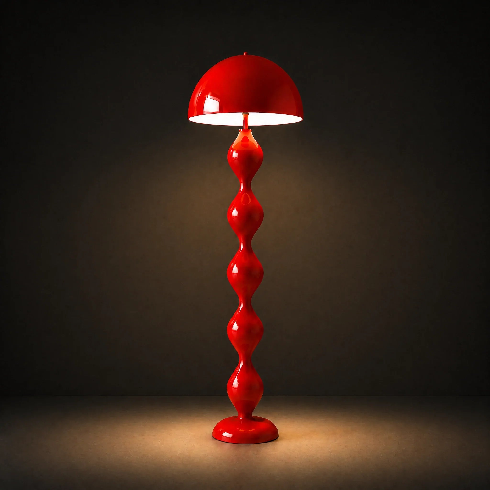 Red Zara Groove Floor Lamp — view 3