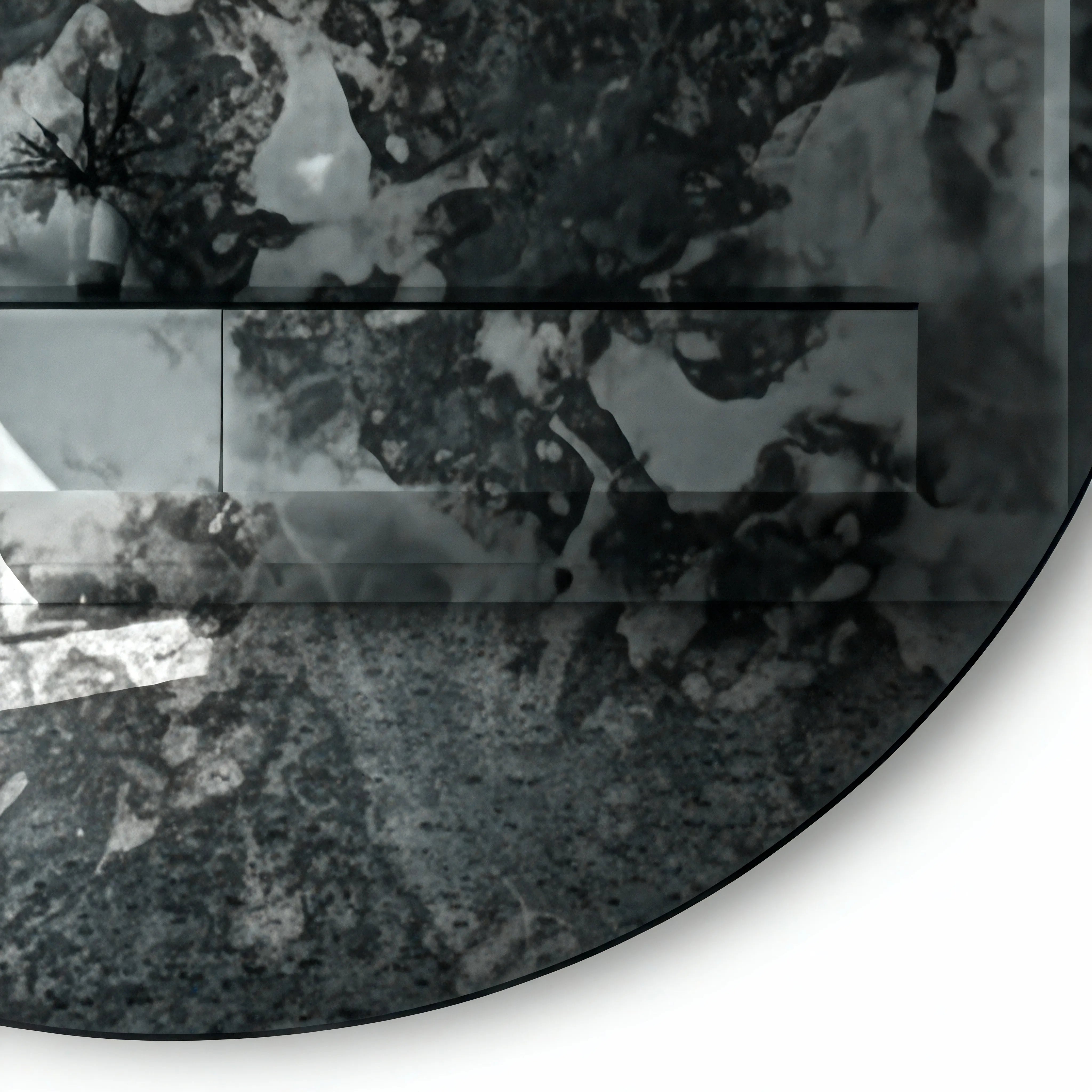 Antiqued Round Mirror | Midnight Strata Mirror Interior Moderna