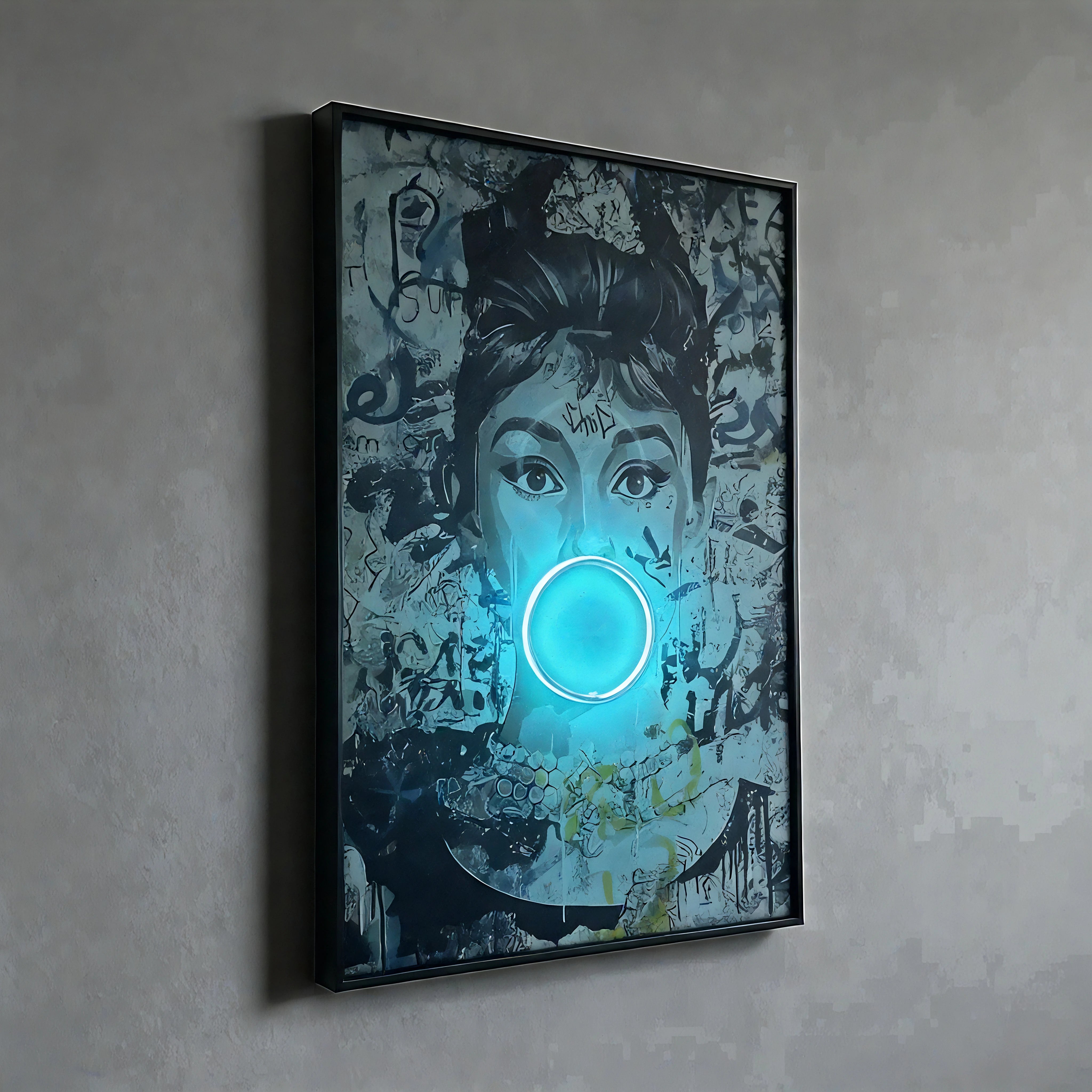 Audrey Hepburn LED Painting | Pop Art Canvas | Interior Moderna
