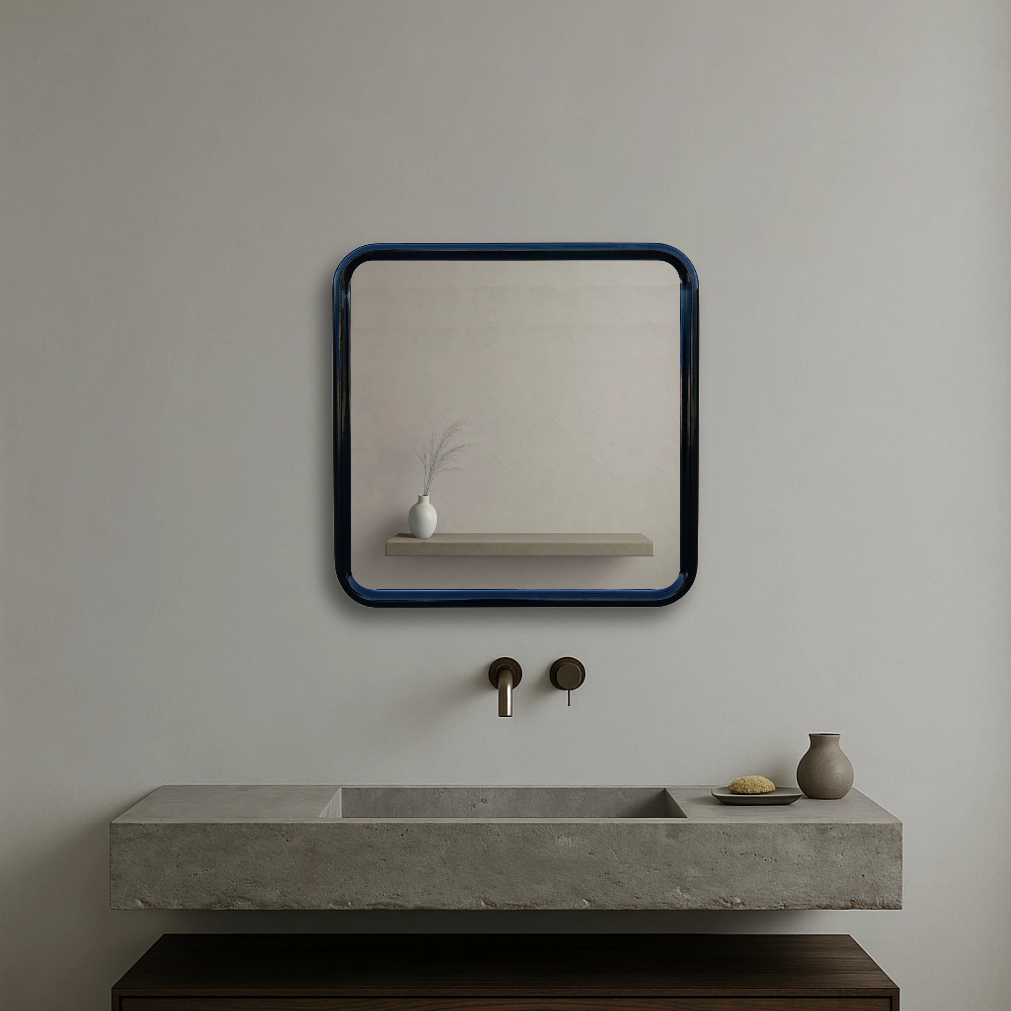 Bold Square Mirror Mirror Interior Moderna Black