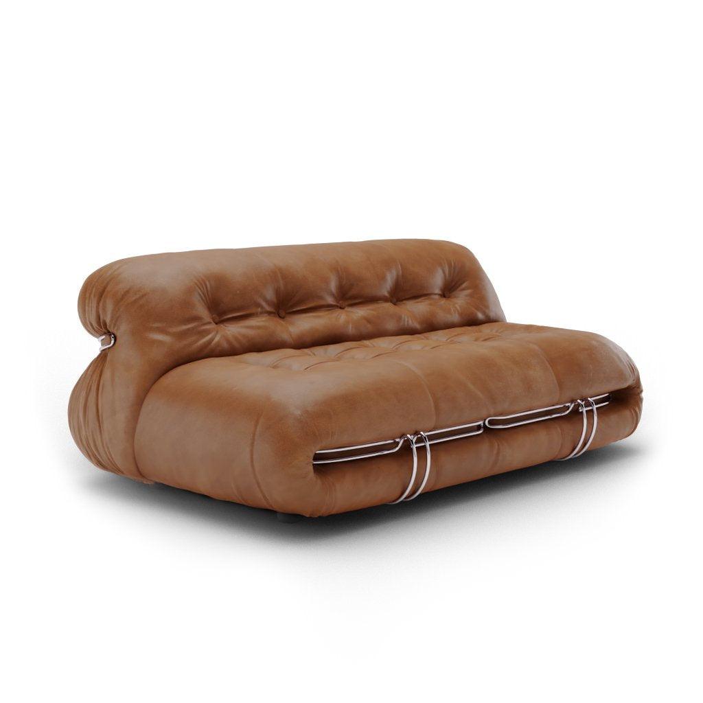 Soriana Two Seater Sofa Interior Moderna Tan Vintage Leather  
