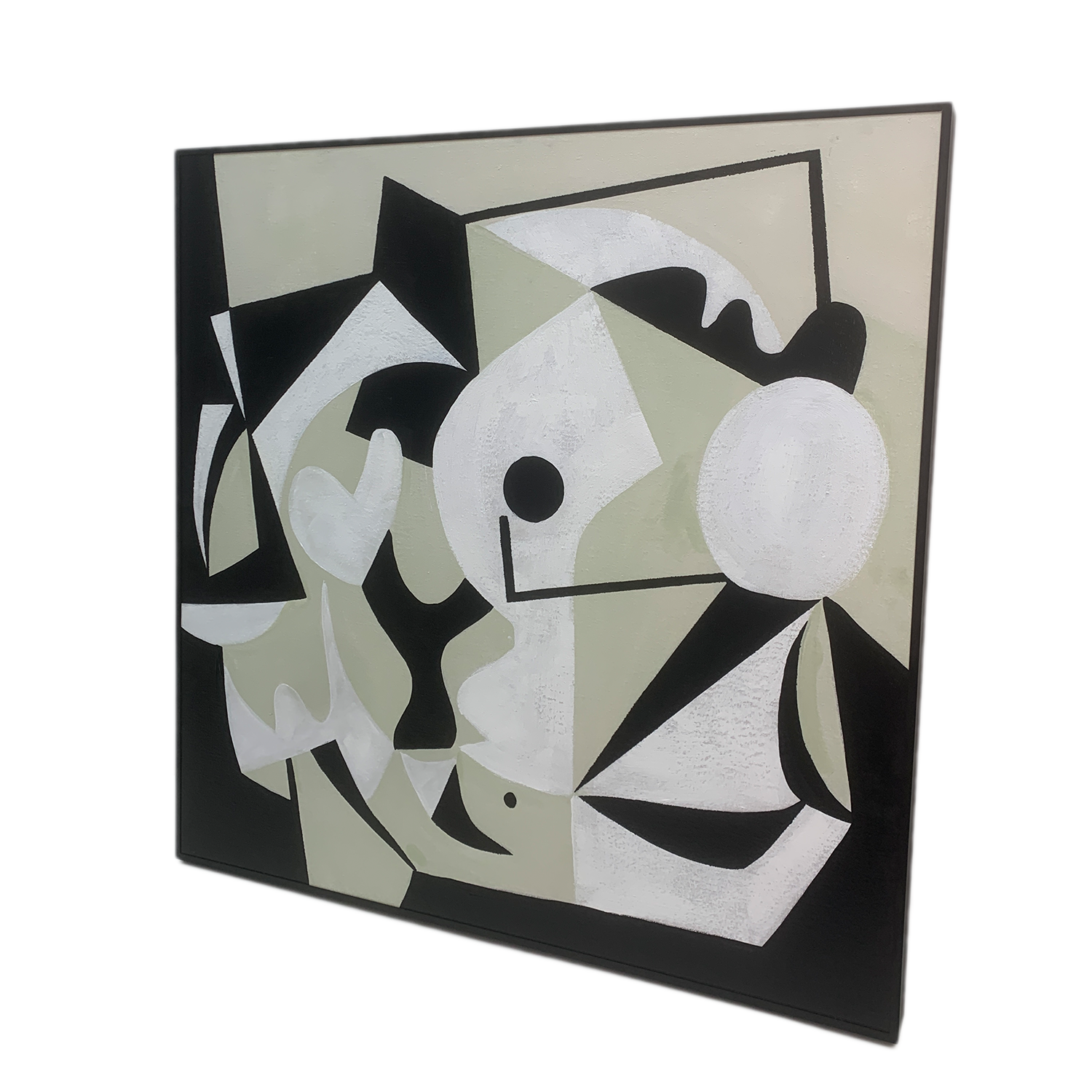 Cubist Fusion: Abstract Geometric Canvas Wall Art Interior Moderna   