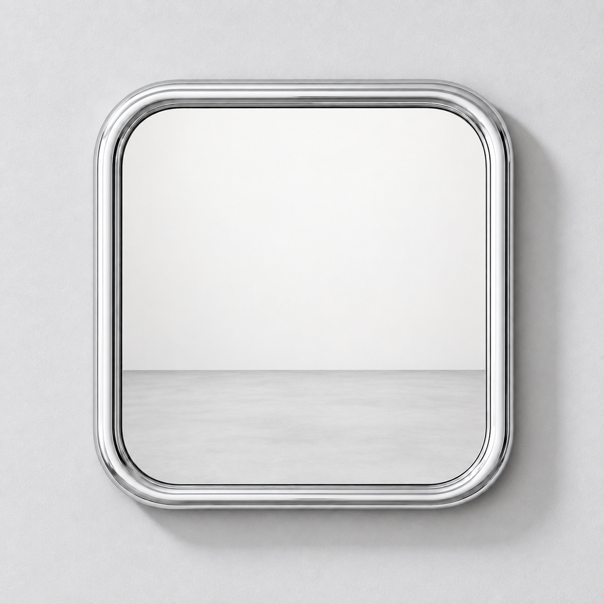 Chrome Bold Square Mirror Mirror Interior Moderna New