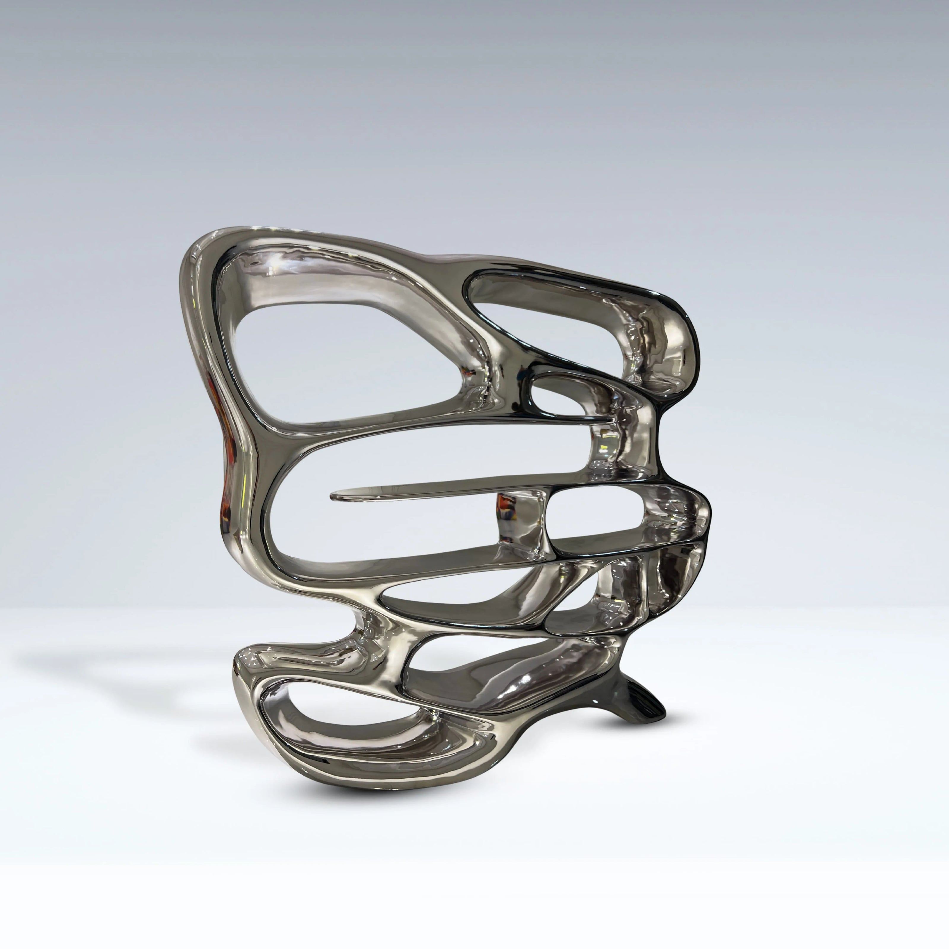 Chrome Mirage Bookshelf Table Interior Moderna