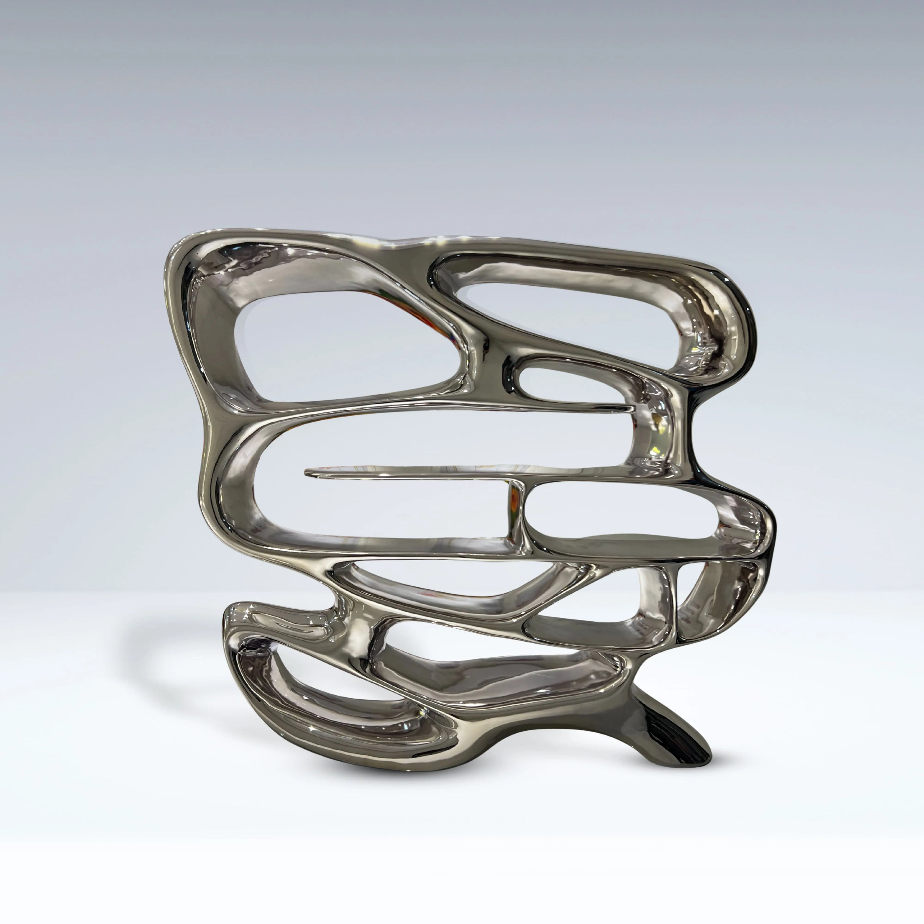 Chrome Mirage Bookshelf Table Interior Moderna