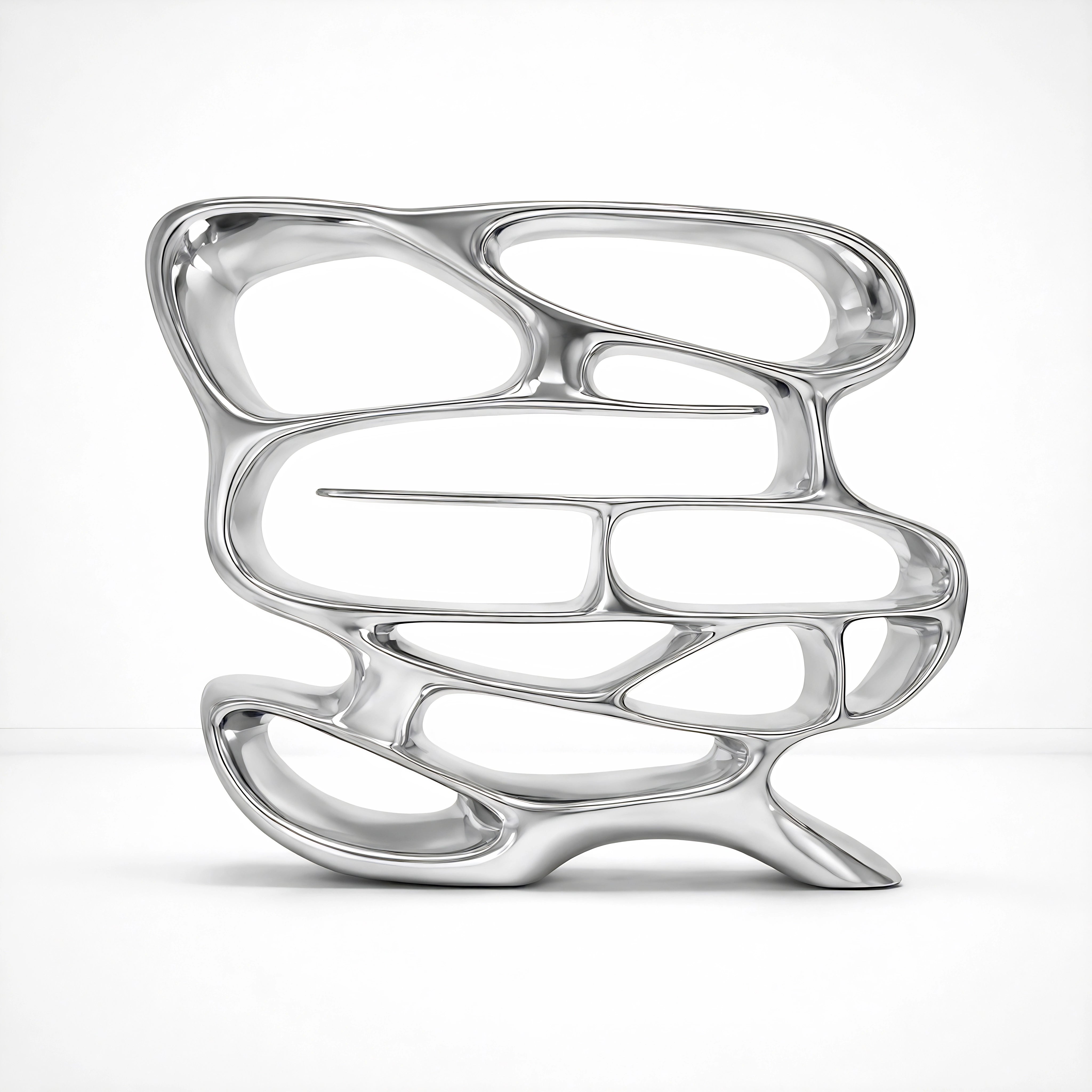 Chrome Mirage Bookshelf Table Interior Moderna