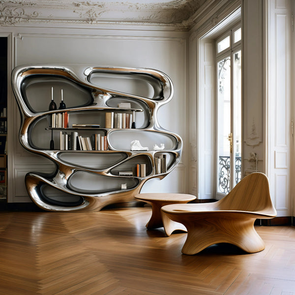 Chrome Mirage Bookshelf Table Interior Moderna