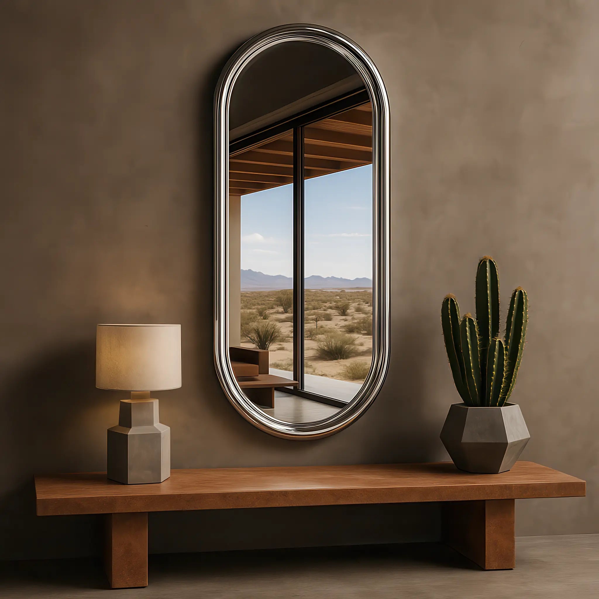 Chrome Pill Mirror Mirror Interior Moderna