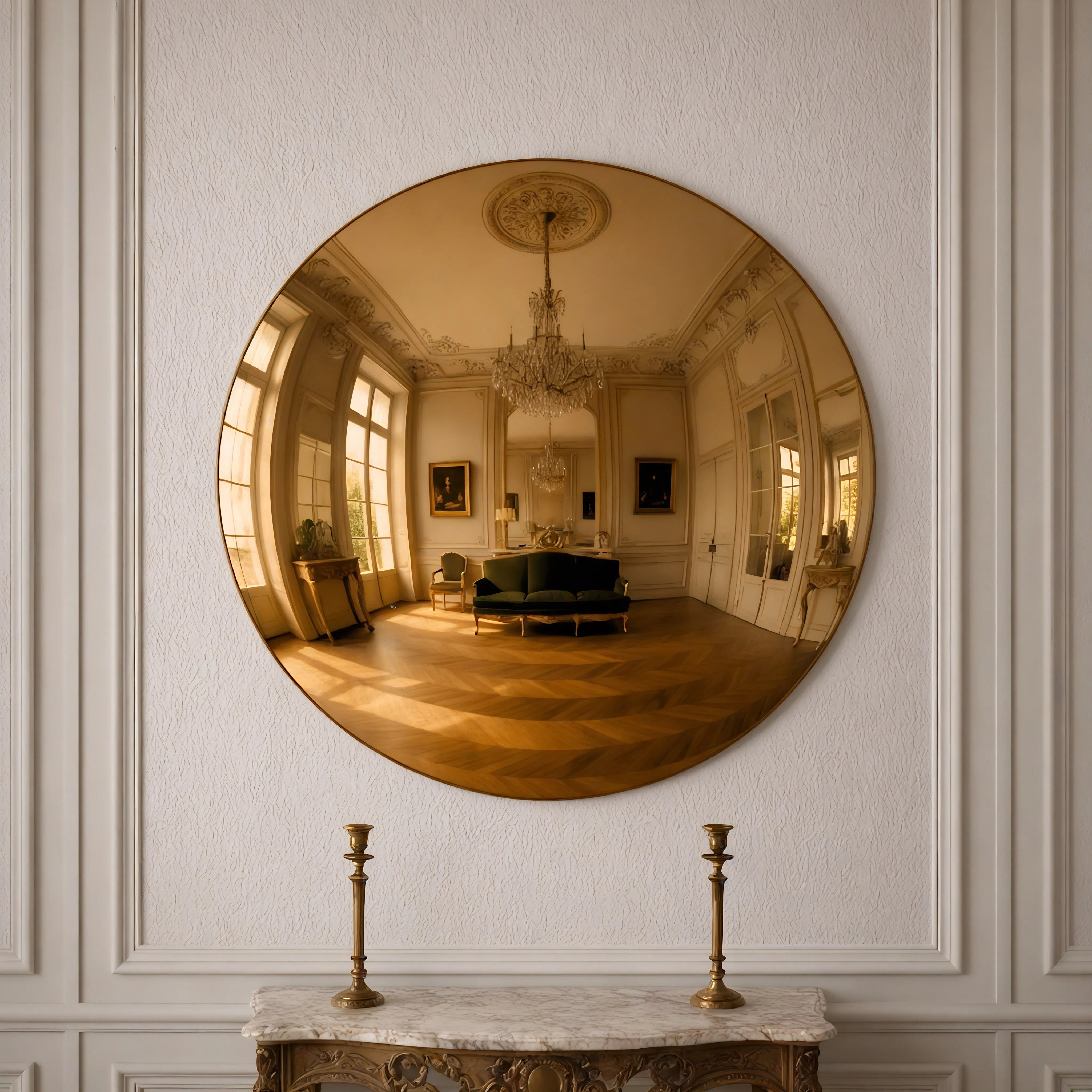 Convex Glow Mirror | Bronze Halo Interior Moderna