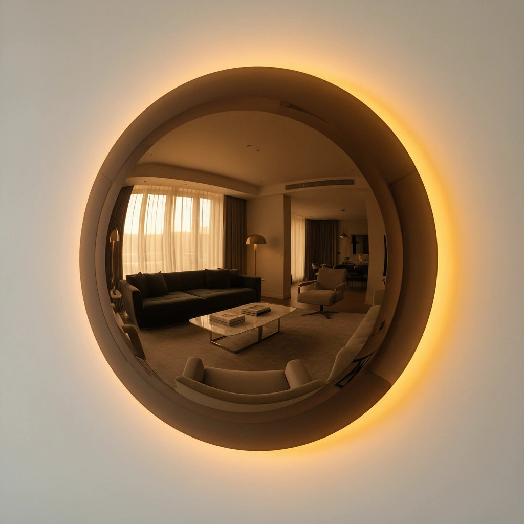 Convex Glow Mirror | Bronze Halo Interior Moderna