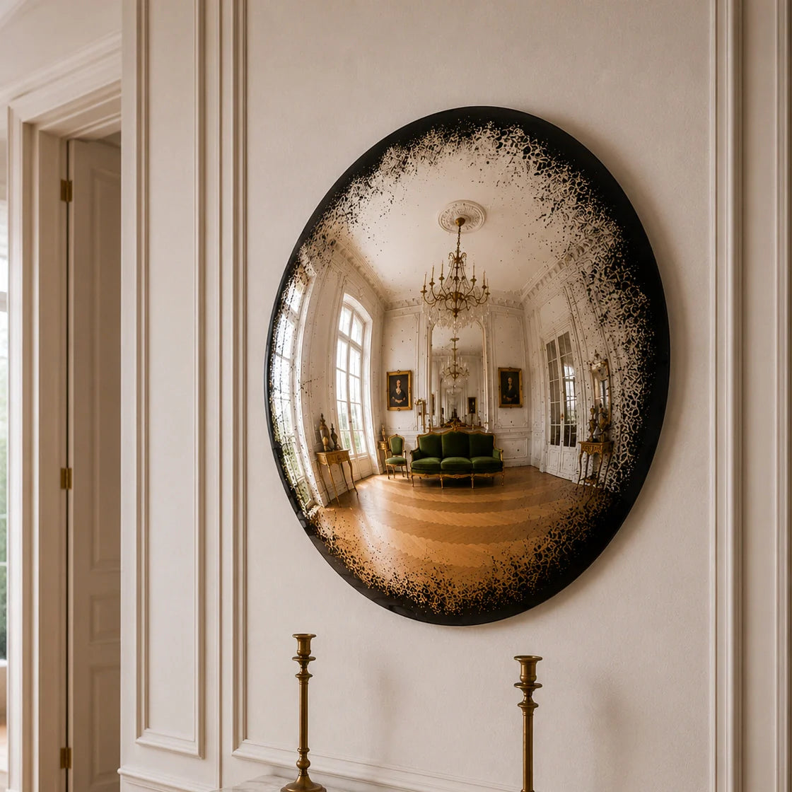 Convex Mirror | Antiqued Mercury Mirror Interior Moderna