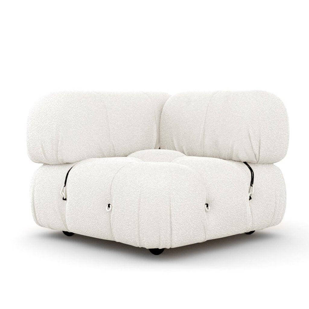 Mario Bellini Corner Module Sofa Interior Moderna Pearl White Boucle  