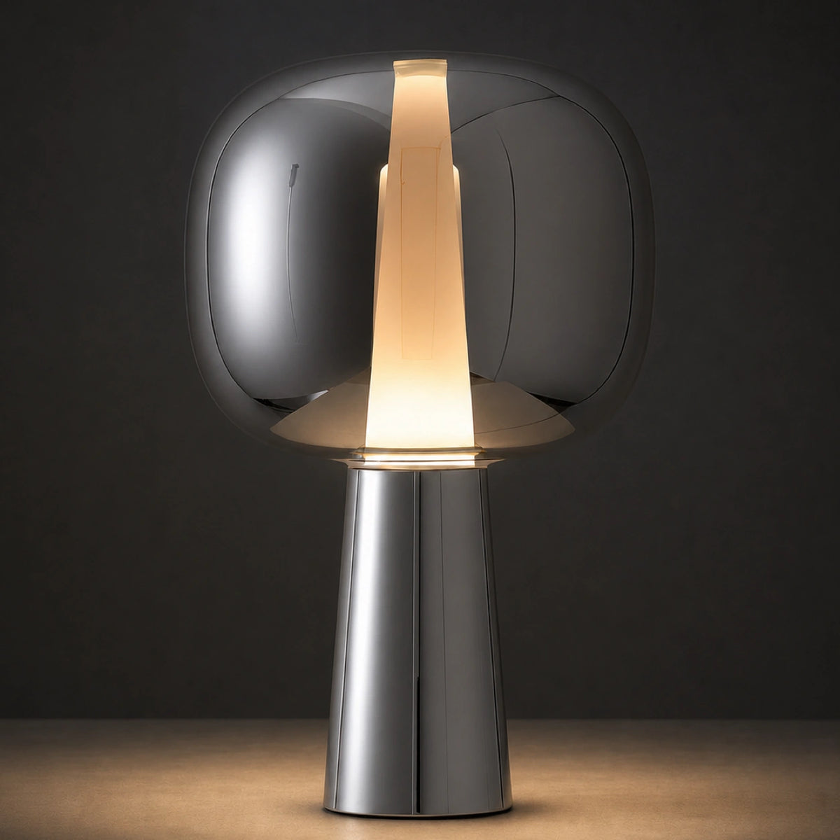 Dusk Dawn Table Lamp Lamp Interior Moderna Silver New