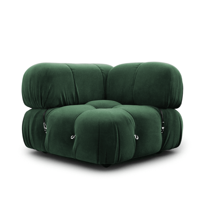 Mario Bellini Corner Module Sofa Interior Moderna Emerald Green Velvet  