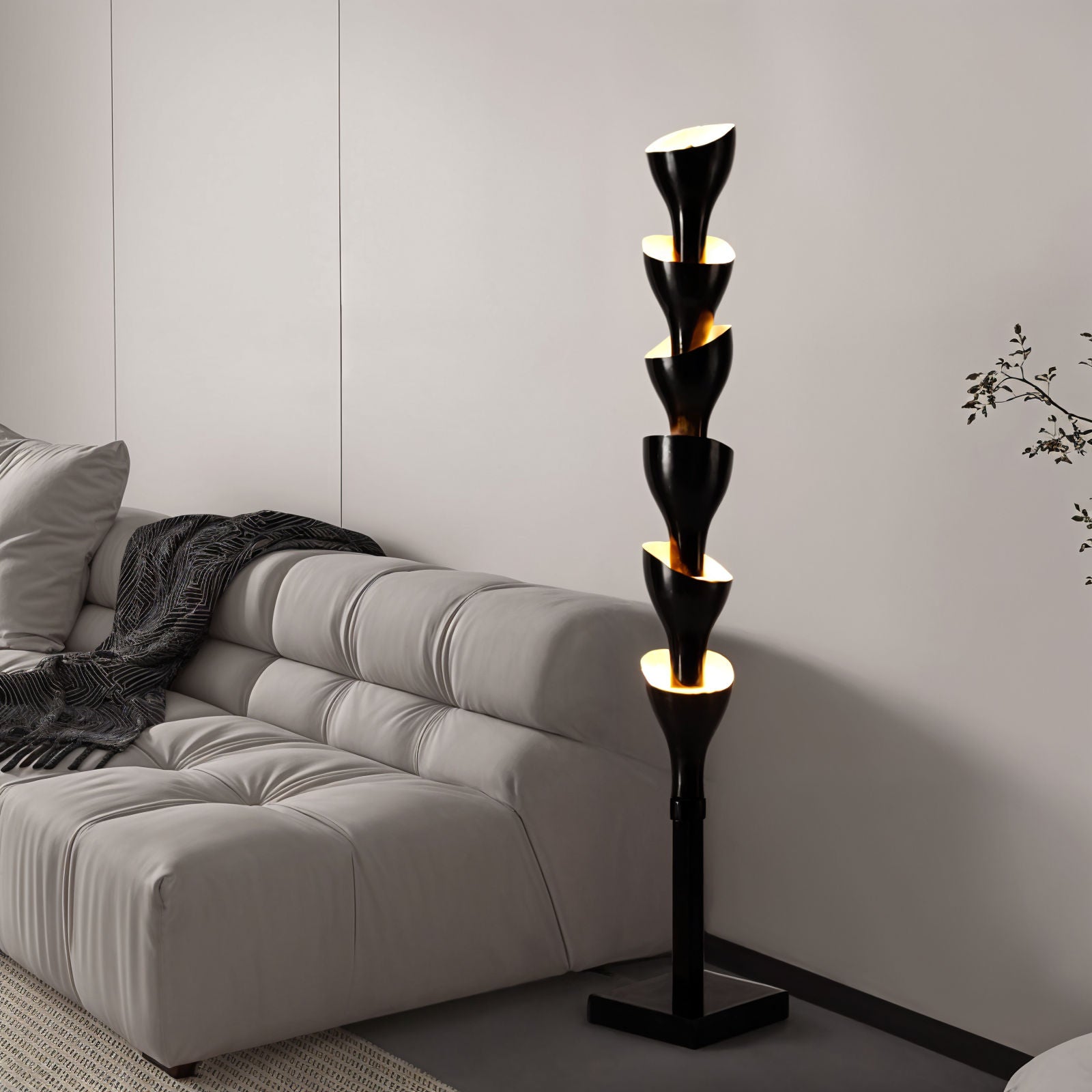 Floral Floor Lamp Lamp Interior Moderna Black  