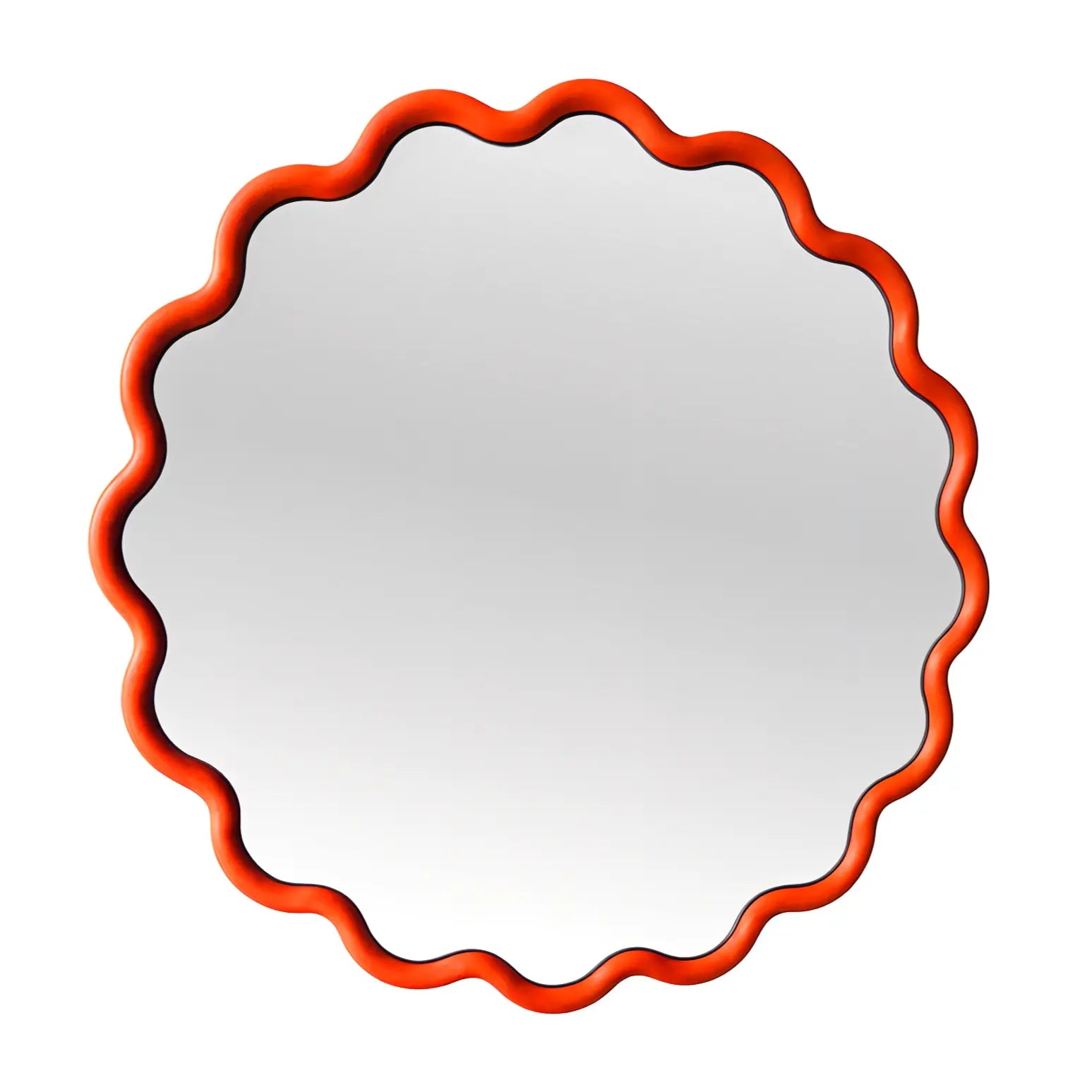 Round Wave Mirror Mirror Interior Moderna Orange