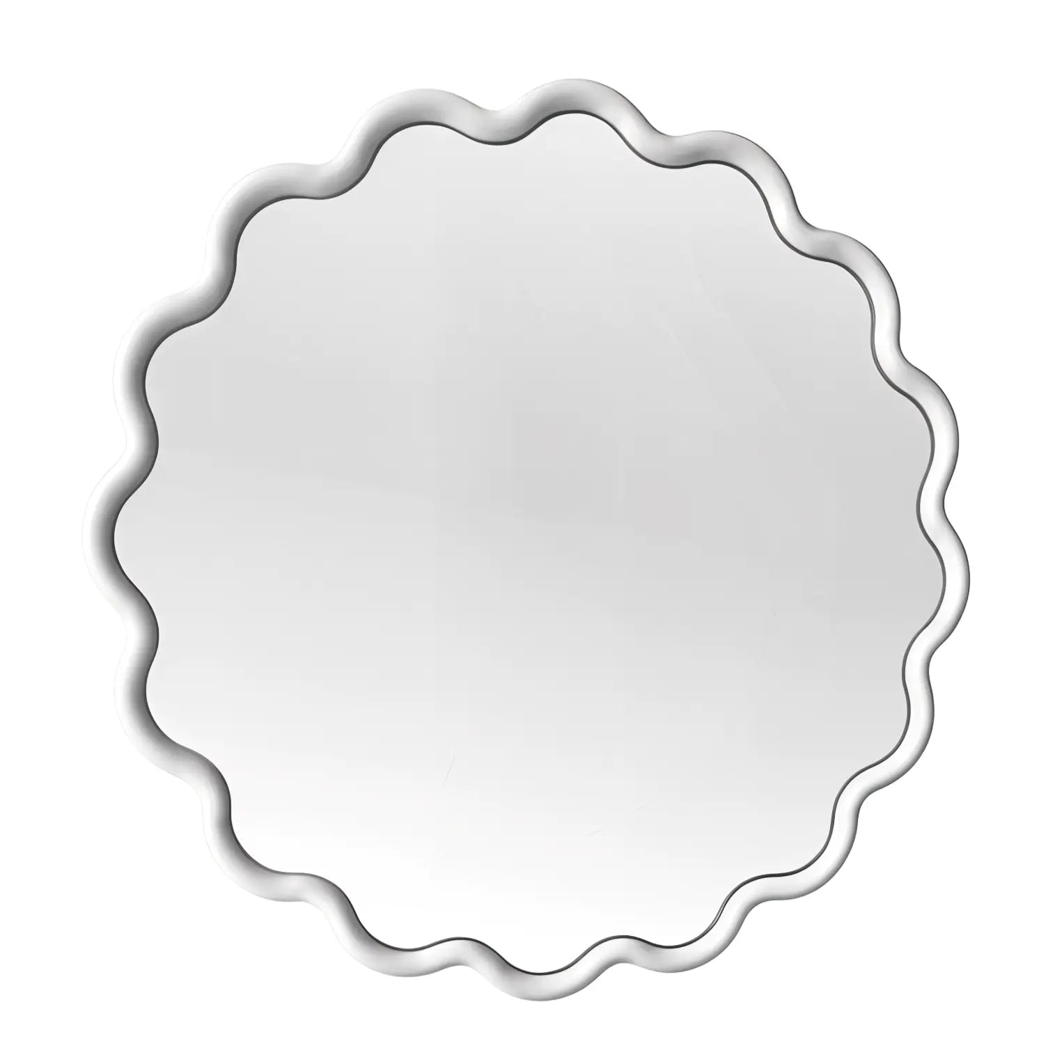 Round Wave Mirror Mirror Interior Moderna White