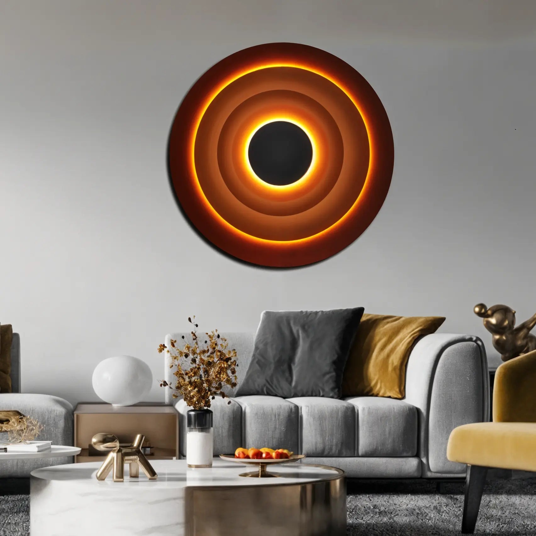 Triple Eclipse Radiance Wall Art Interior Moderna