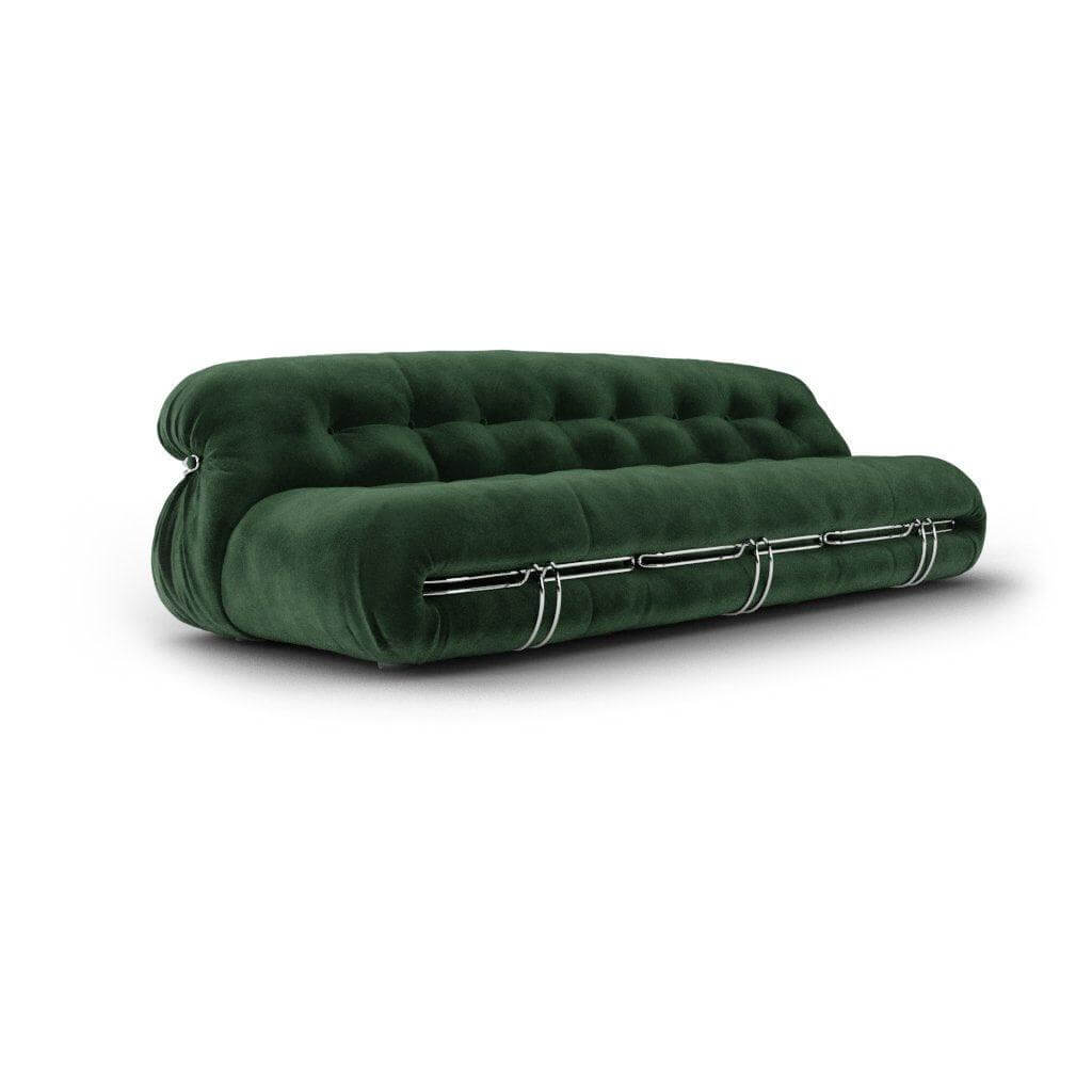 Soriana Three Seater Sofa Interior Moderna Emerald Green Velvet  