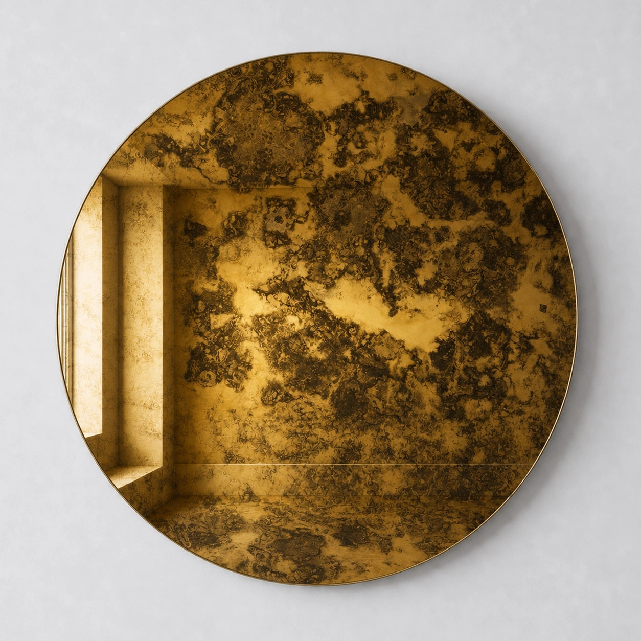 Antiqued Round Mirror | Gilded Veil Mirror Interior Moderna Medium