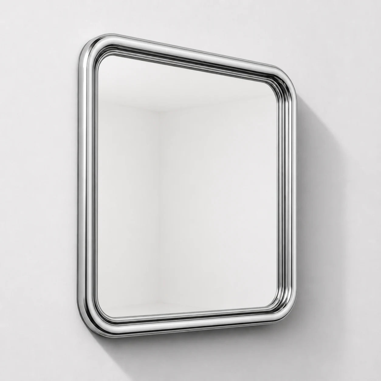 Chrome Bold Square Mirror Mirror Interior Moderna