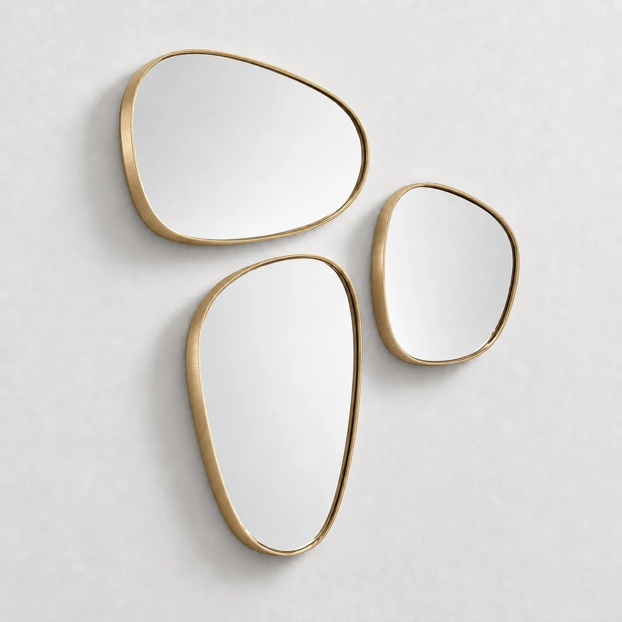 Pebble Mirror Set Mirror Interior Moderna Gold New