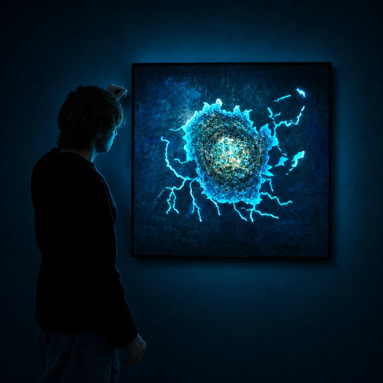 Impact Field | Blue Wall Art Interior Moderna